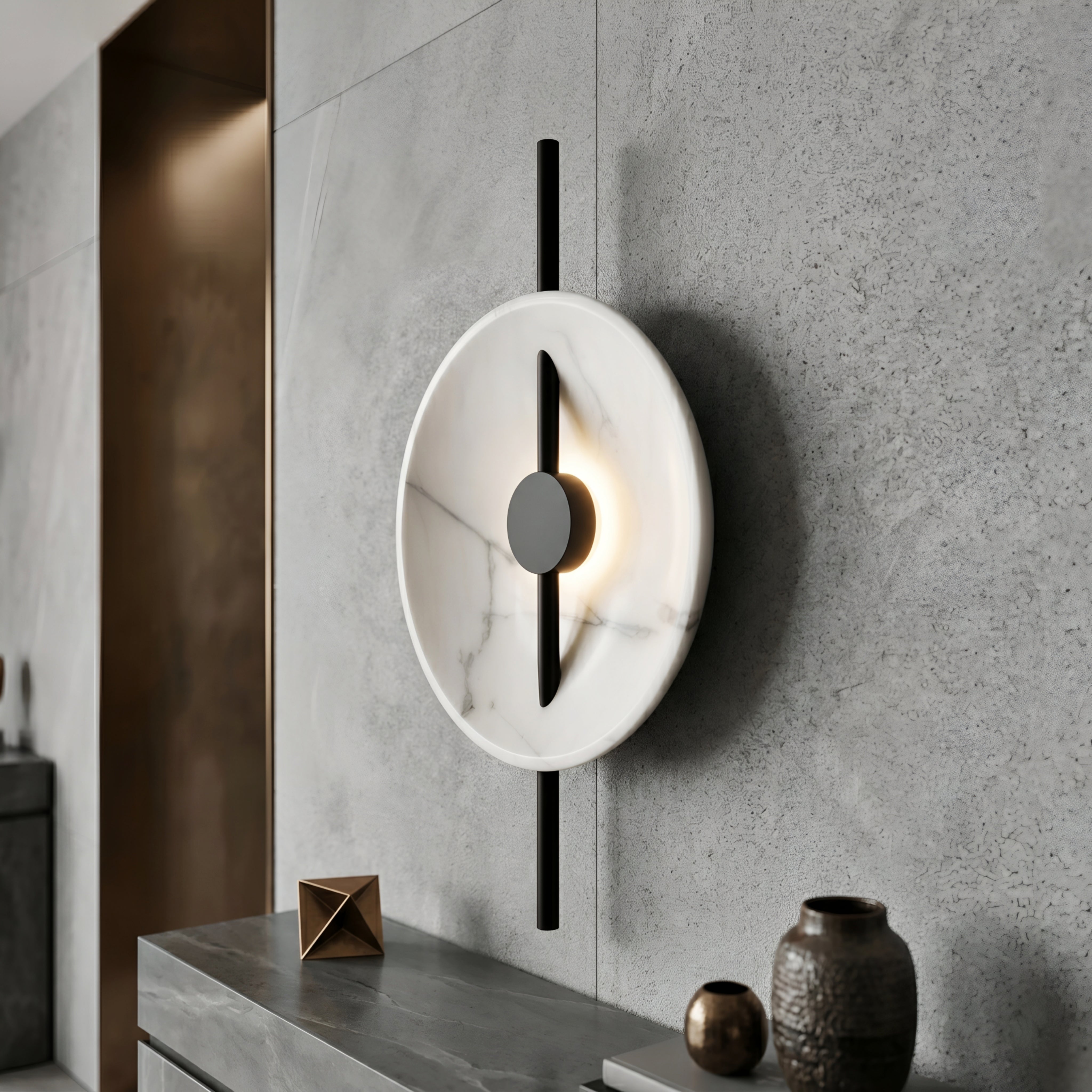 Orbistone Wall Sconce – Modern Marble LED Wall Light Living Room Bedroom Decorative Lighting Fixture