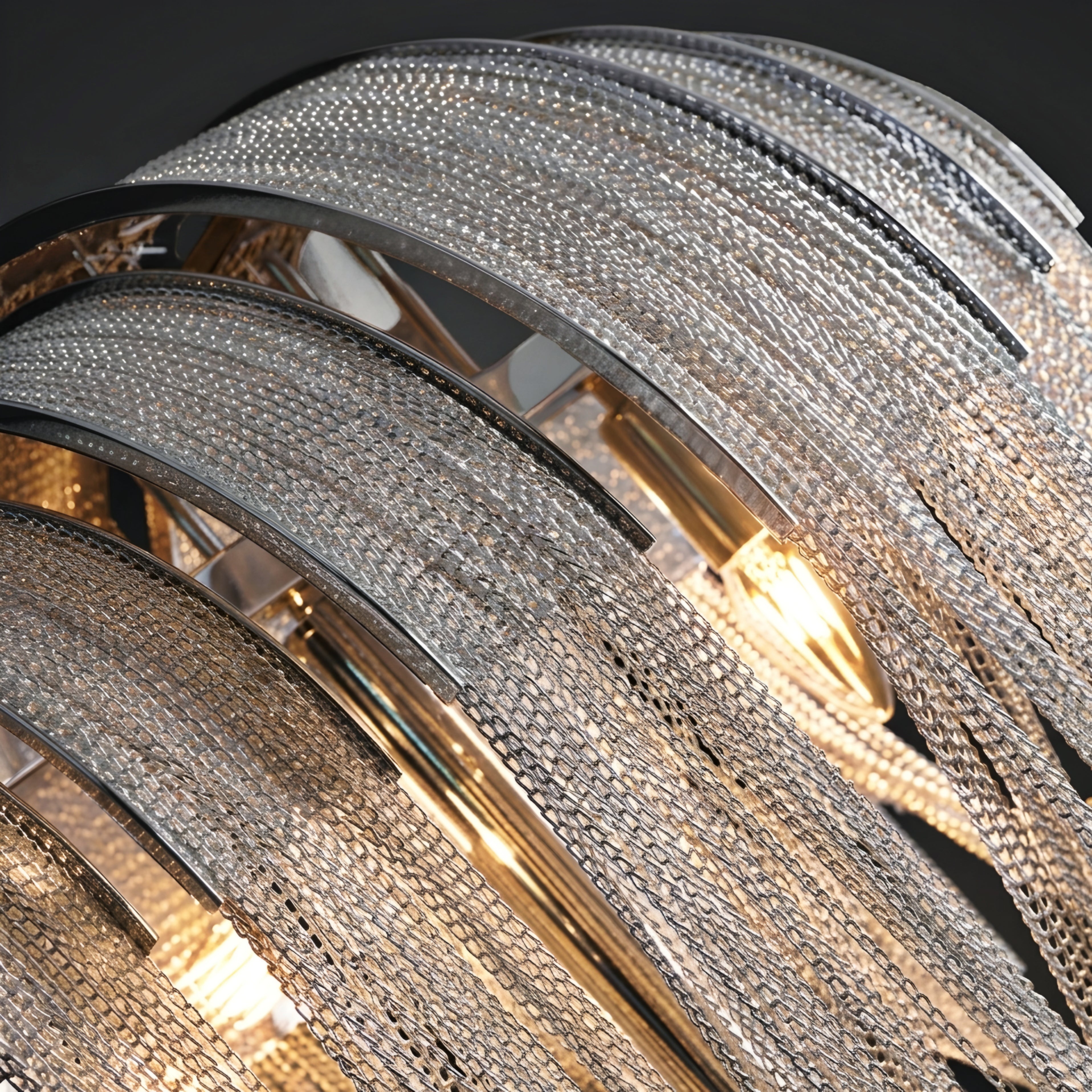 Cascade Wall Sconce – Luxury Silver Chain Wall Lighting Modern Decorative Living Room Bedroom Glam Fixture