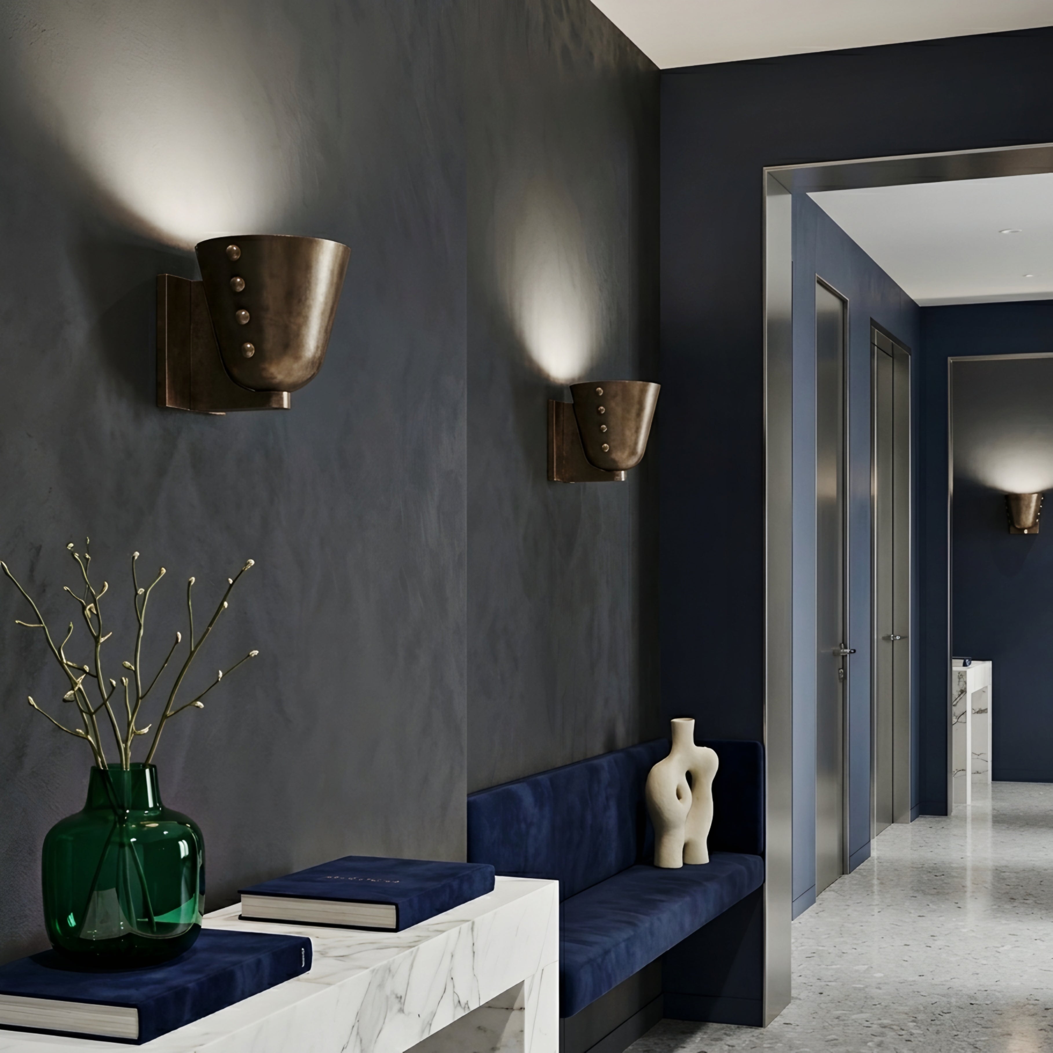 Boltrix Wall Sconce – Brushed Copper Metal Decorative Lighting Fixture Living Room Bedroom Hallway