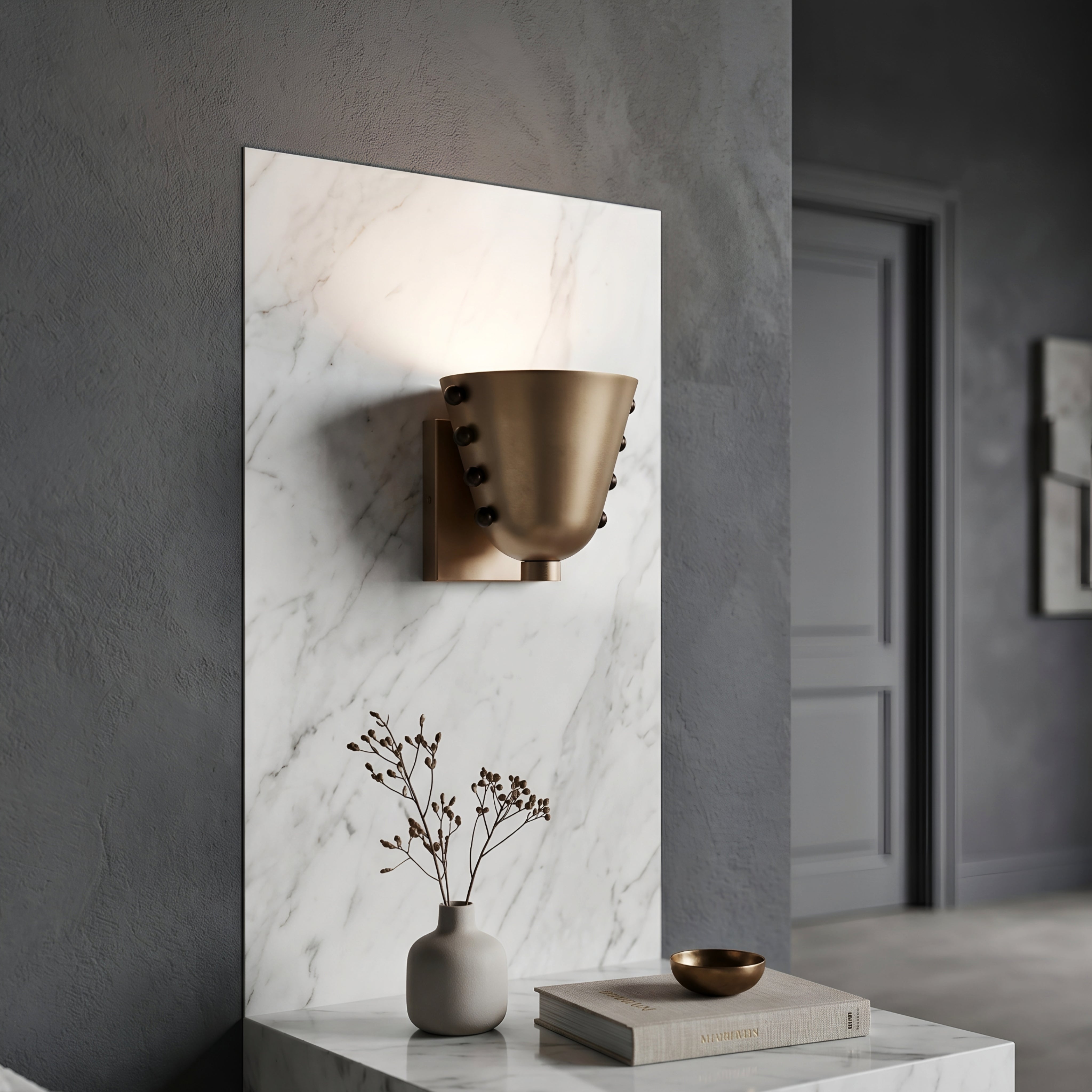 Boltrix Wall Sconce – Brushed Copper Metal Decorative Lighting Fixture Living Room Bedroom Hallway