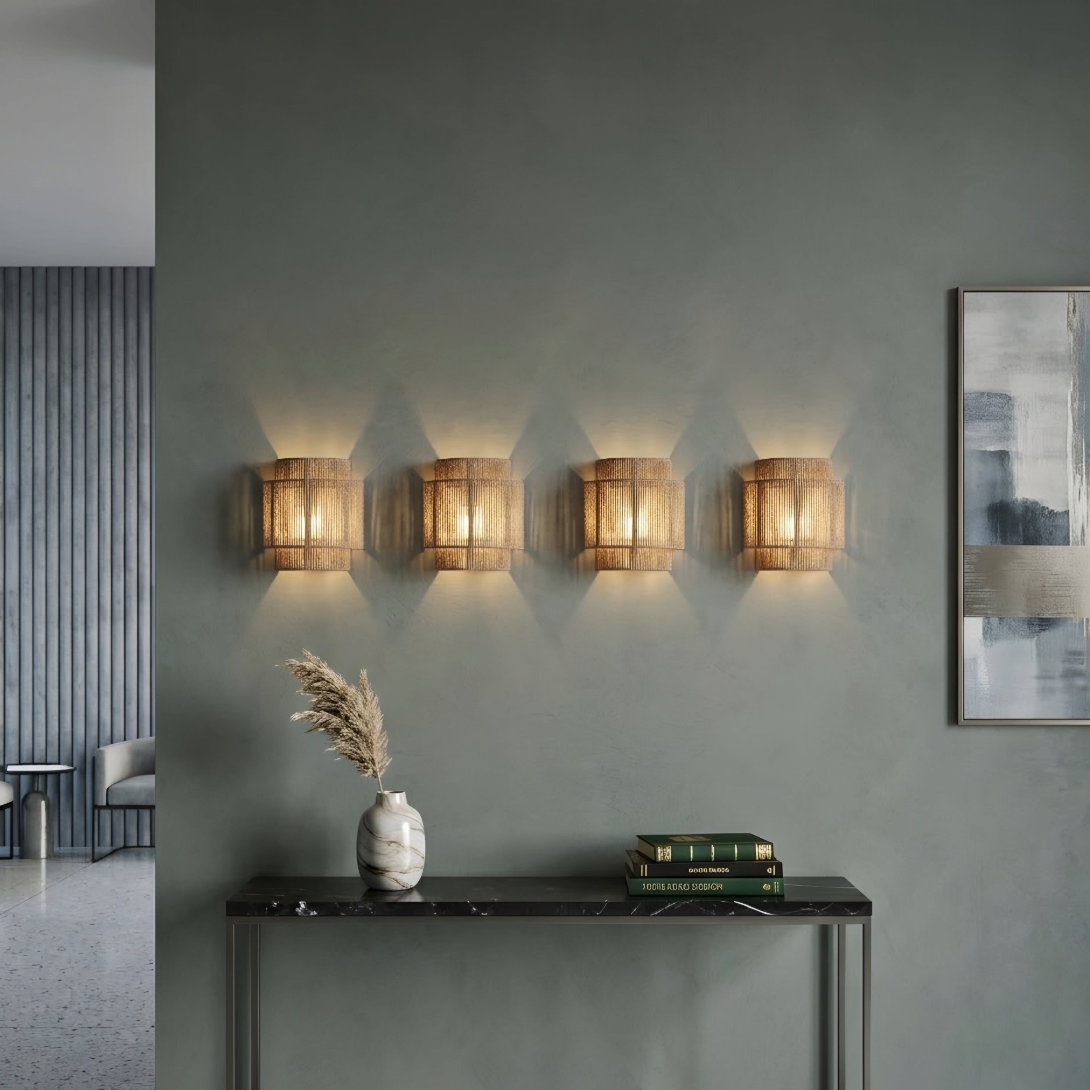 Riven Cord Wall Sconce – Natural Jute Rope Textured Boho Farmhouse Decorative Lighting Fixture