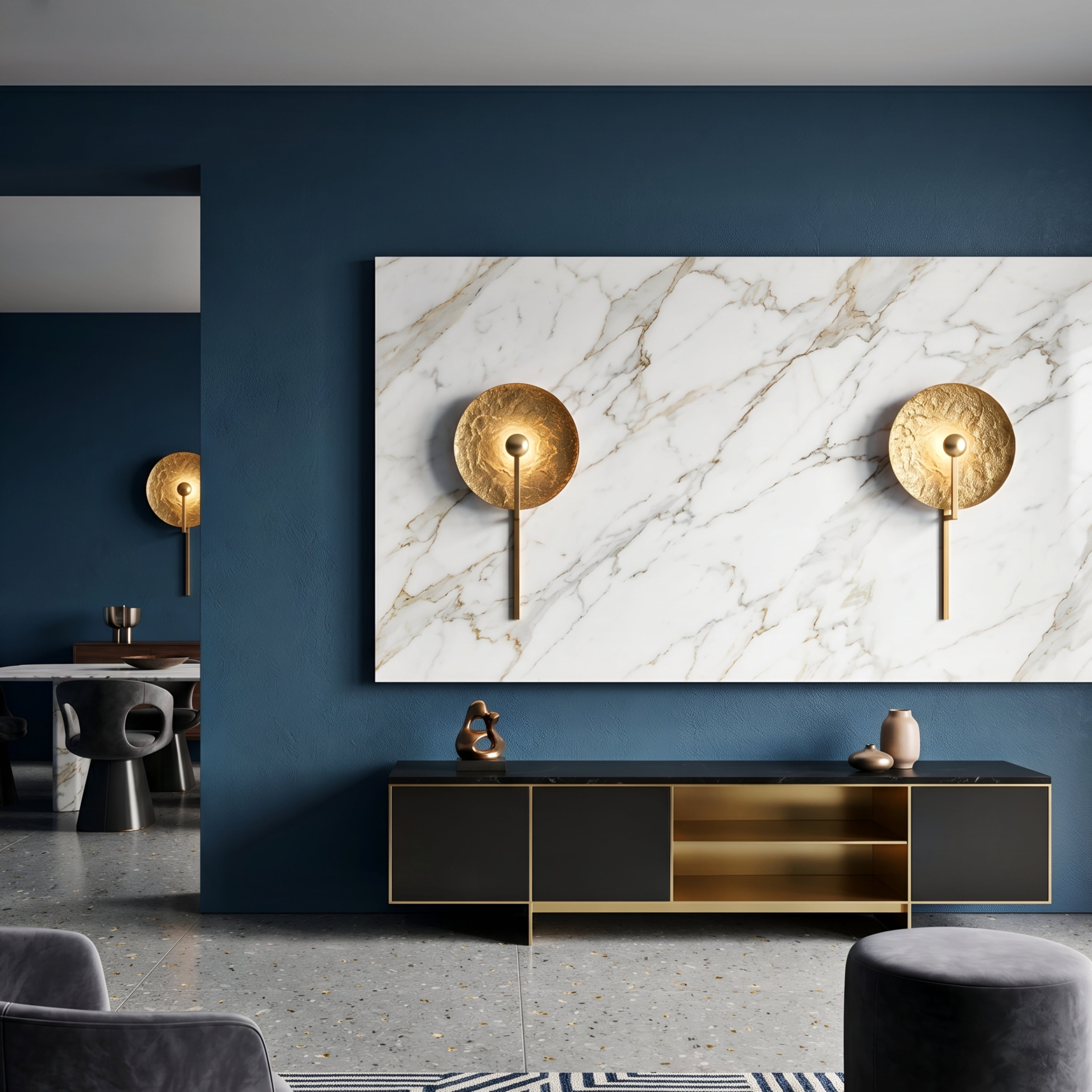 Solvera Disc Wall Sconce – Gold Brass Modern Decorative Lighting Living Room Bedroom Luxury Metal Fixture