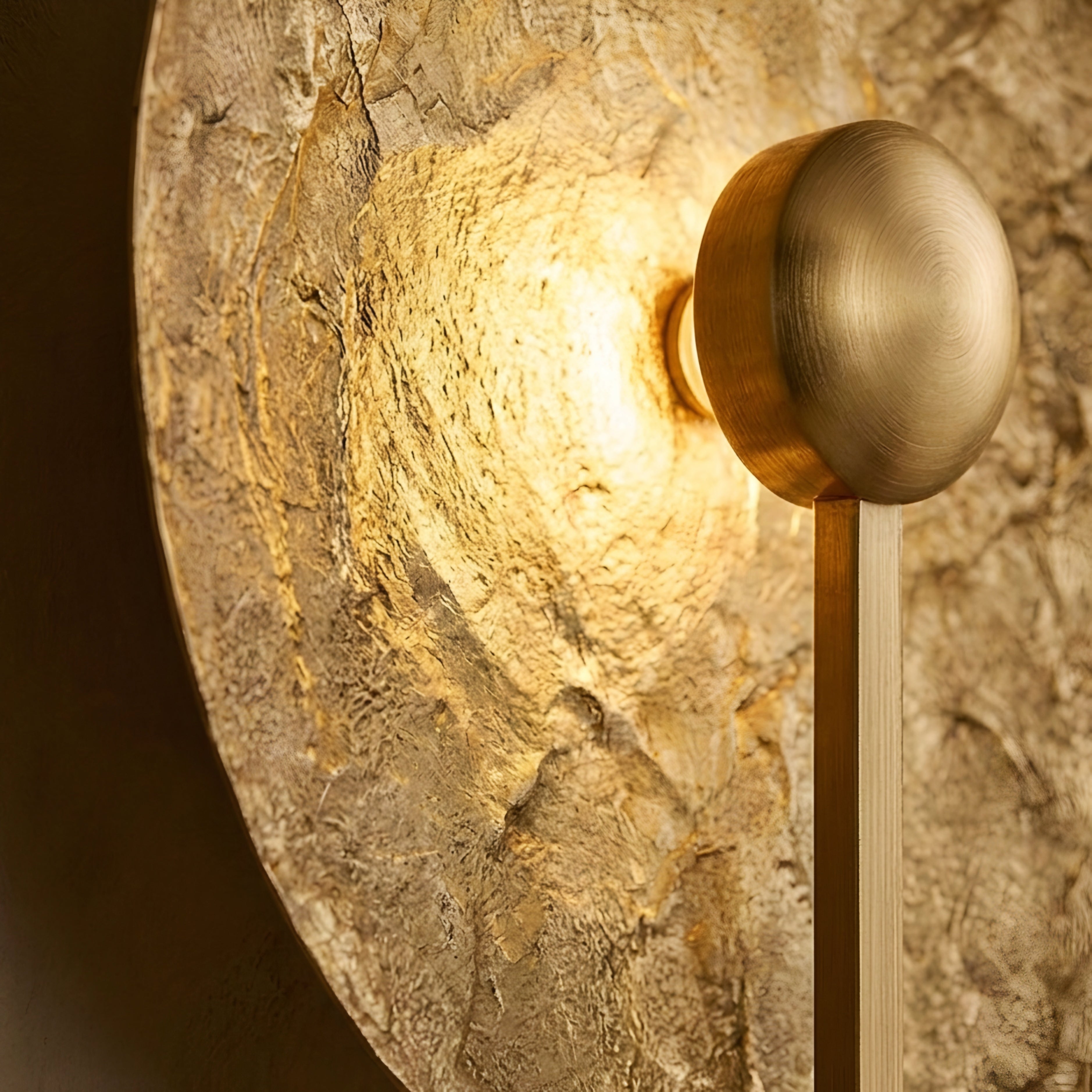Solvera Disc Wall Sconce – Gold Brass Modern Decorative Lighting Living Room Bedroom Luxury Metal Fixture
