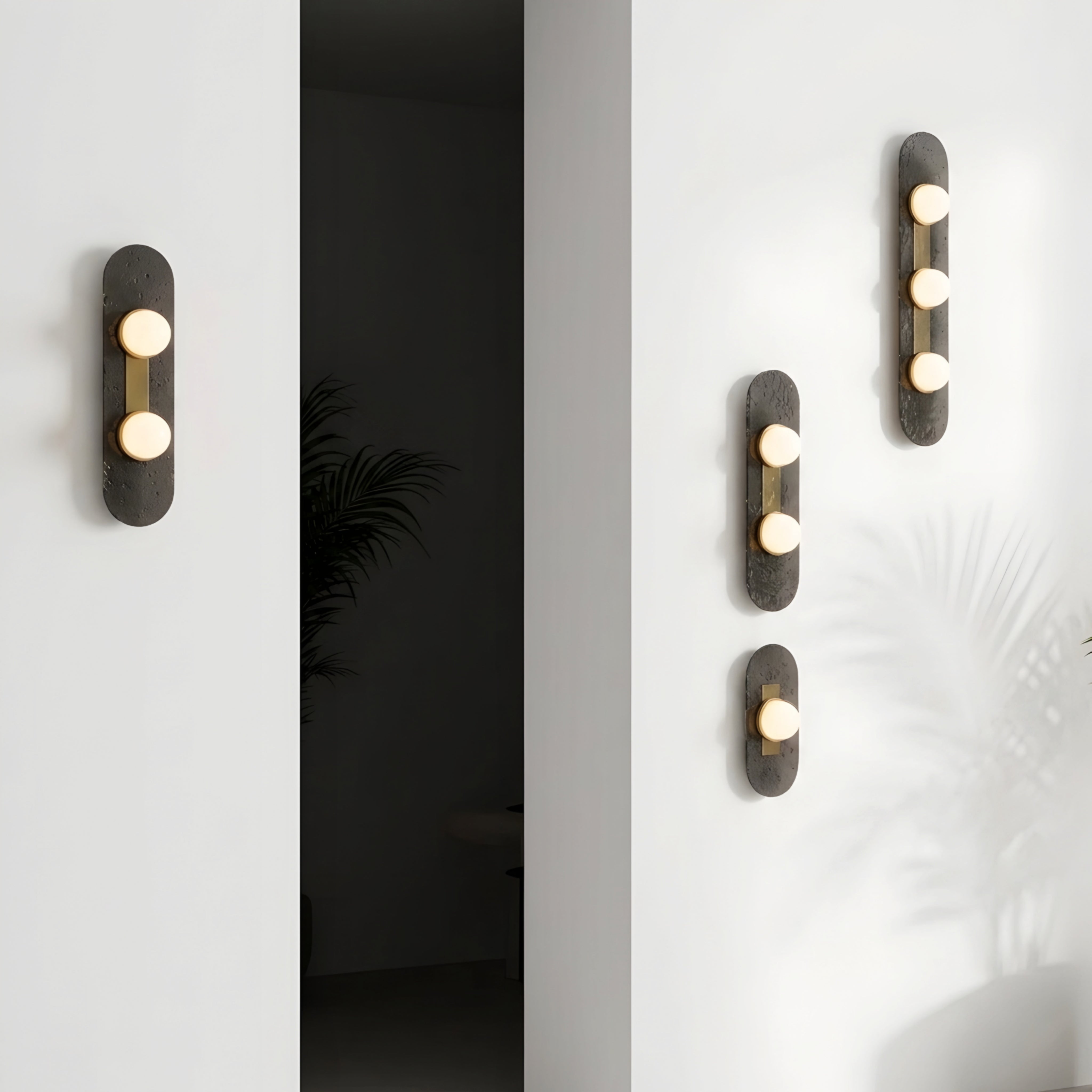 Glacien Triple Wall Sconce – Textured Glass Vanity Light Bathroom Bedroom Modern Decorative Lighting