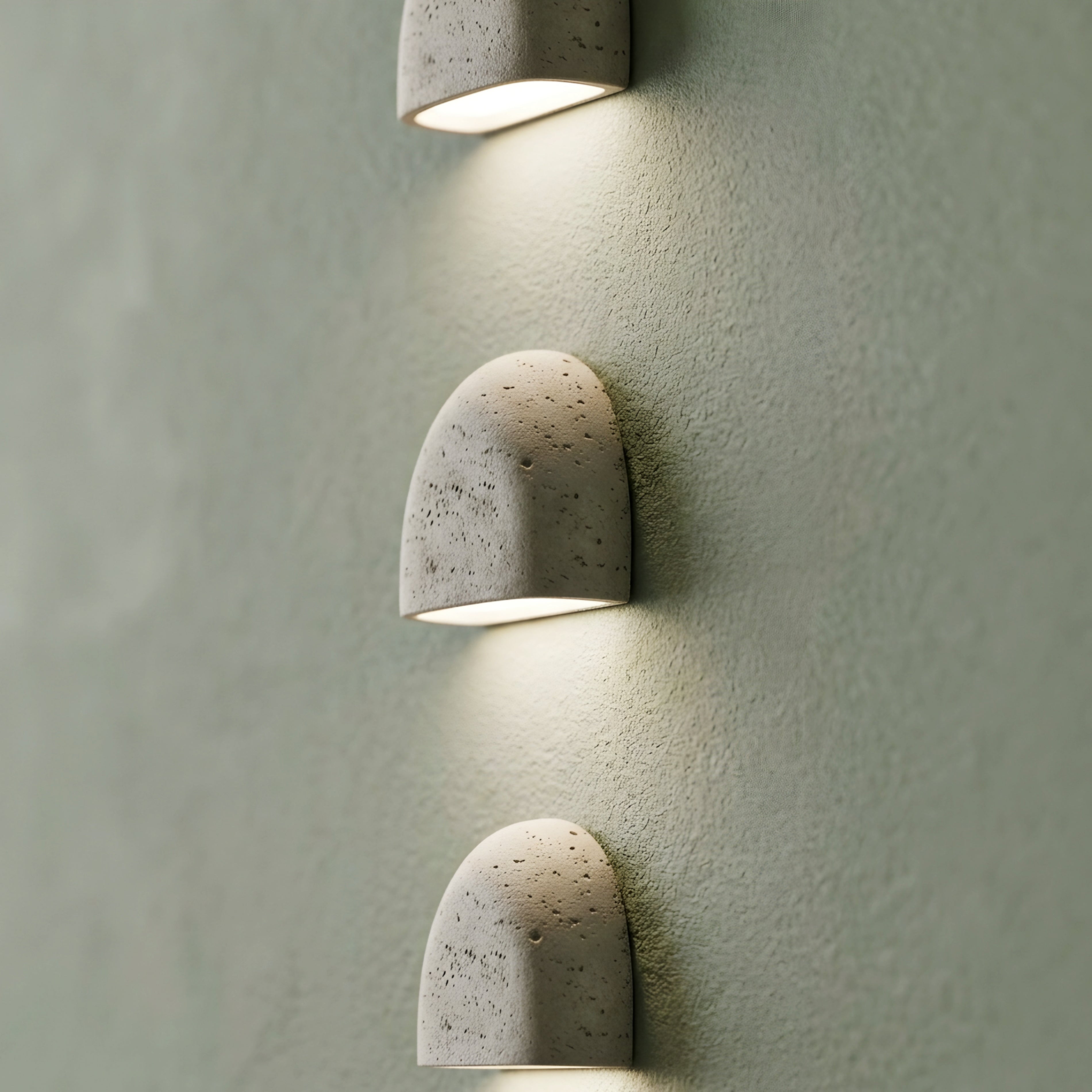 Tivara Bowl Wall Sconce – Travertine Stone Minimalist Modern Decorative Lighting Living Room Bedroom