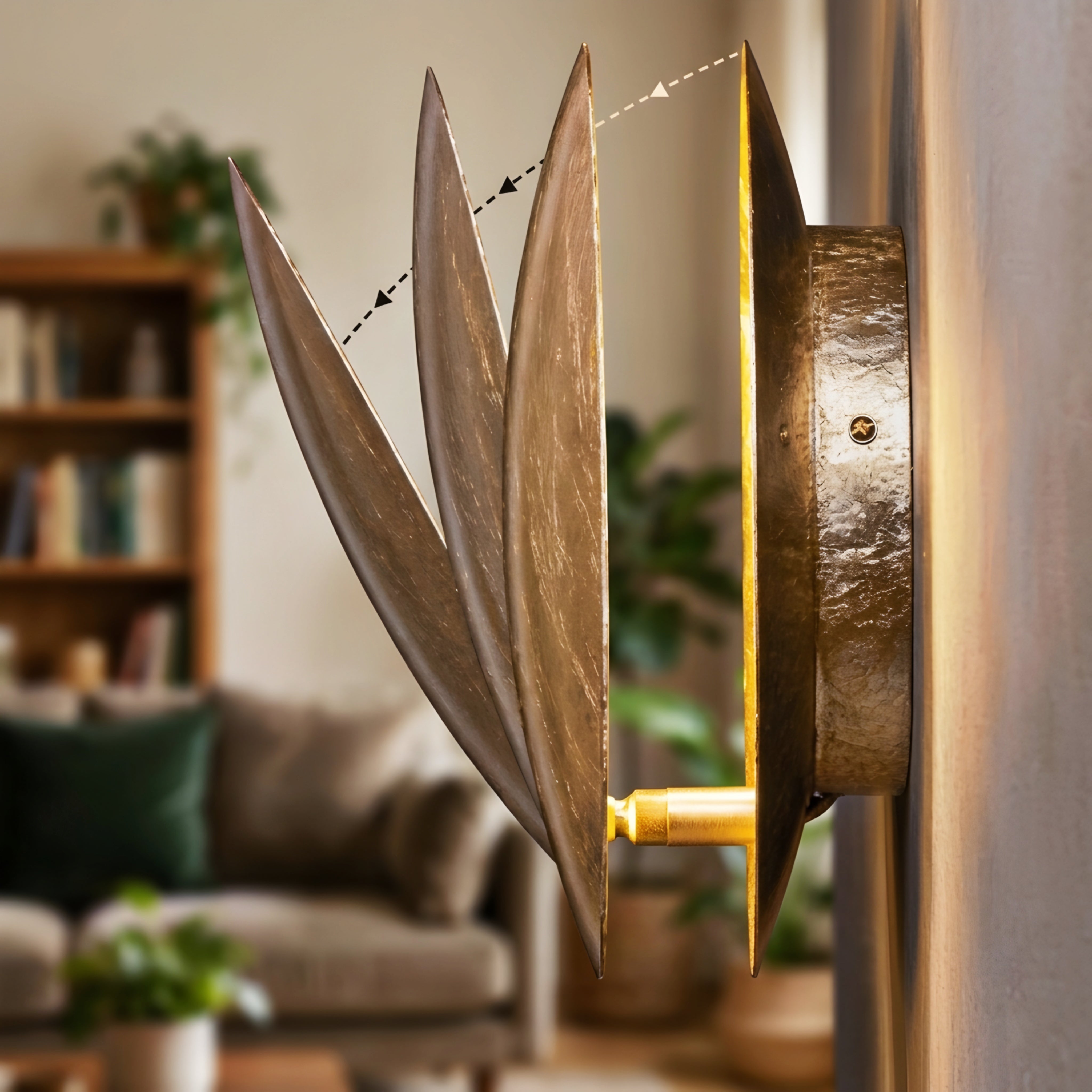 Eclipsa Dual Wall Sconce – LED Modern Rotatable Black Gold Living Room Bedroom Decorative Lighting
