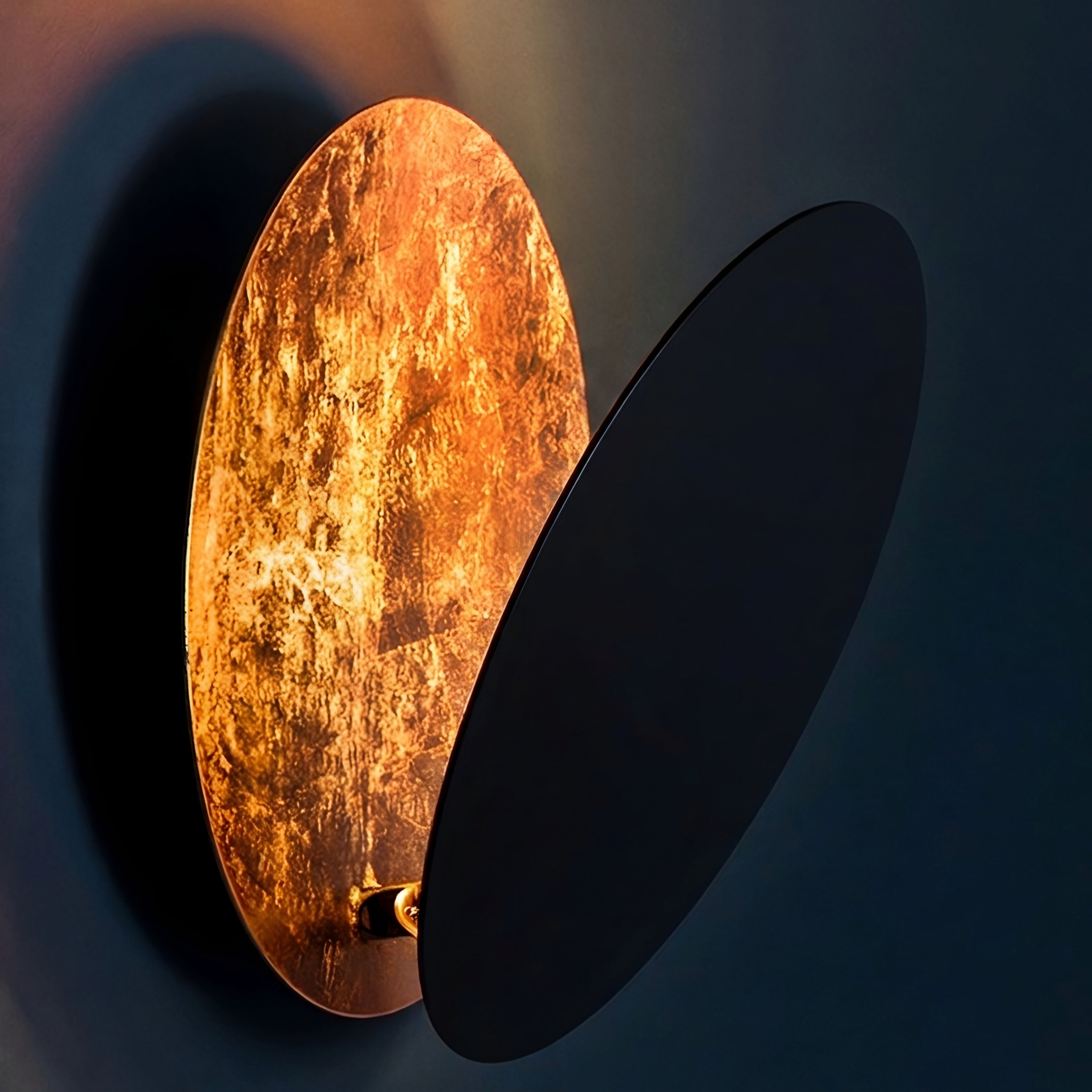 Eclipsa Dual Wall Sconce – LED Modern Rotatable Black Gold Living Room Bedroom Decorative Lighting
