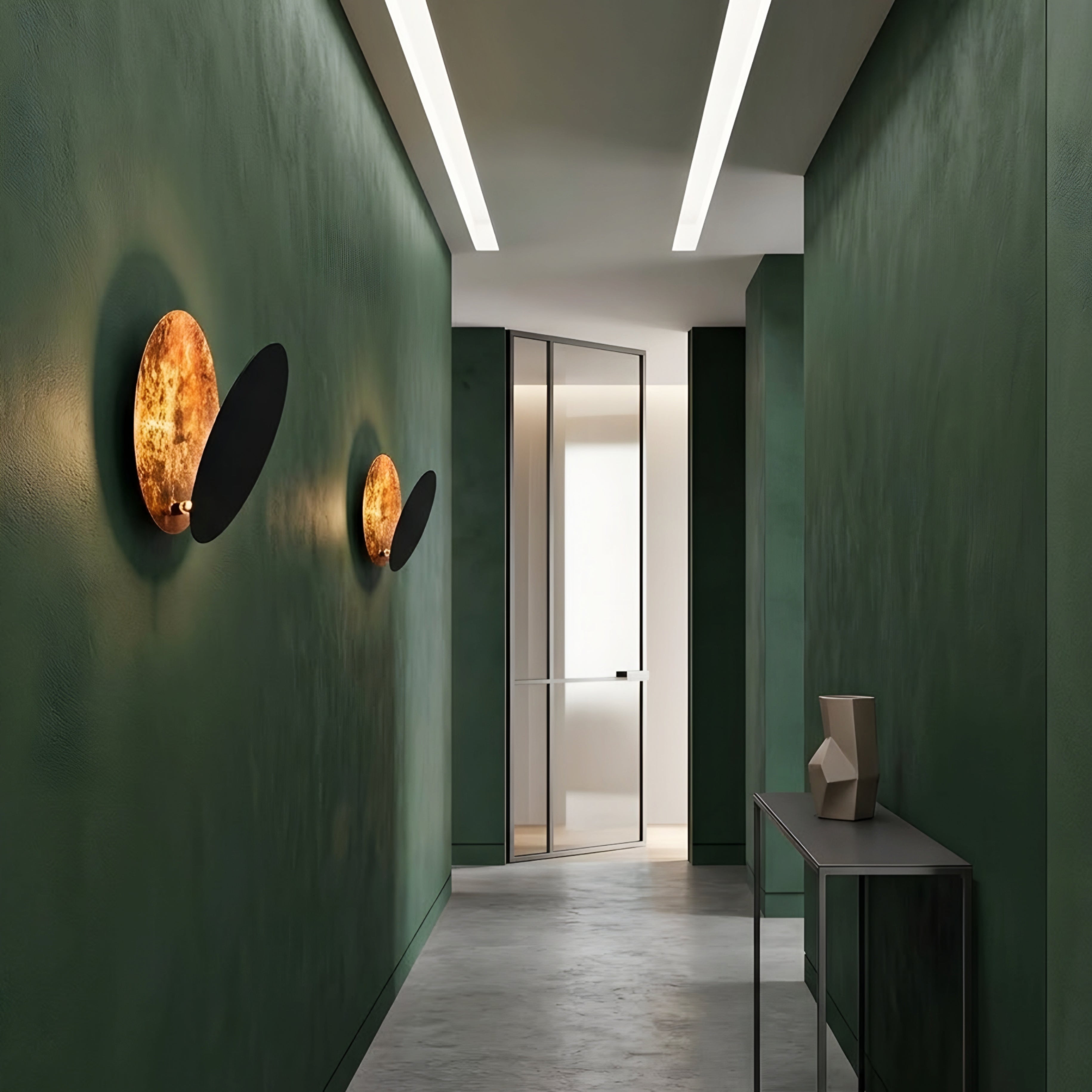 Eclipsa Dual Wall Sconce – LED Modern Rotatable Black Gold Living Room Bedroom Decorative Lighting