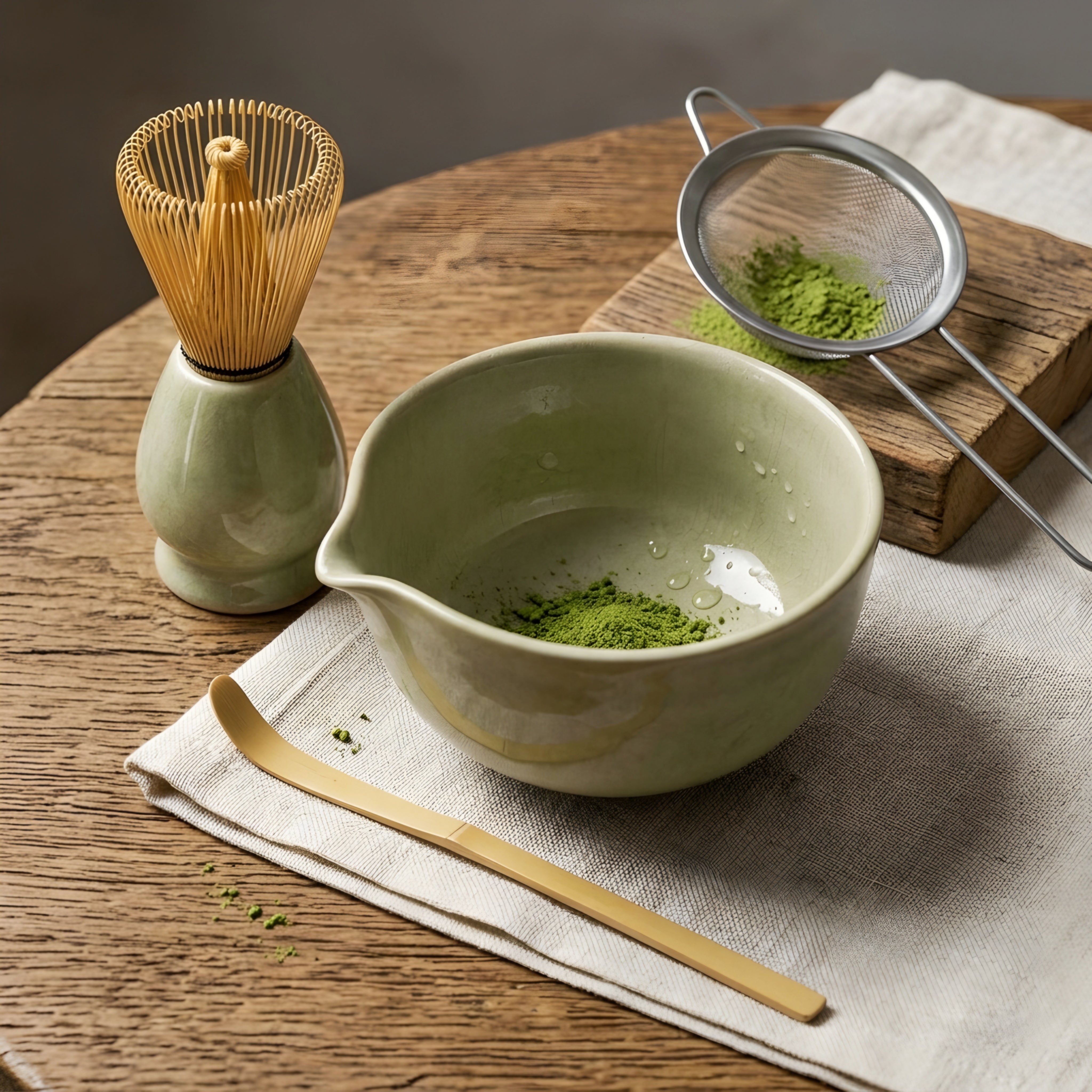 Chado Matcha Tea Set – Traditional Japanese Ceremony Kit Bamboo Whisk Bowl Scoop Strainer Accessories