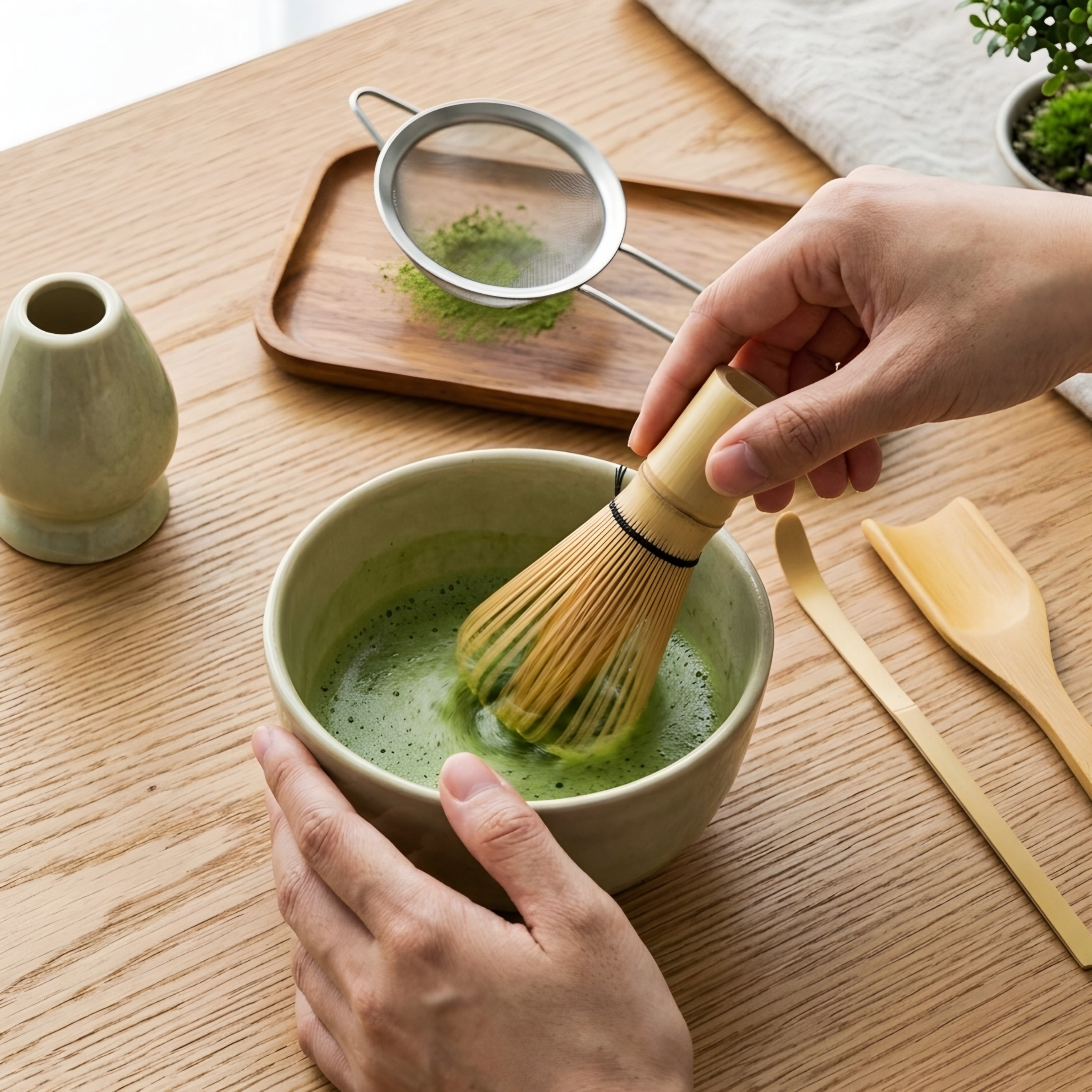 Chado Matcha Tea Set – Traditional Japanese Ceremony Kit Bamboo Whisk Bowl Scoop Strainer Accessories
