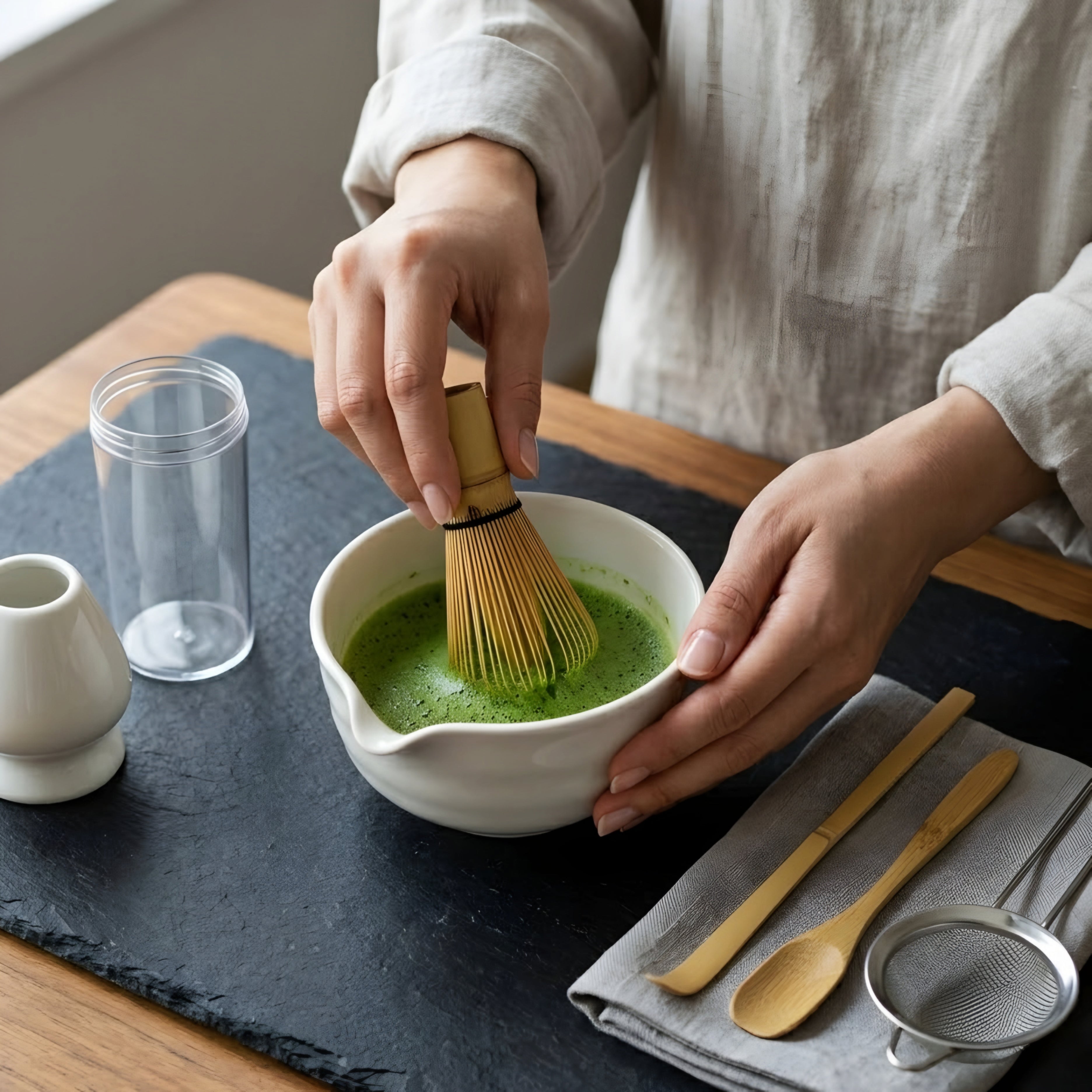 Chado Matcha Tea Set – Traditional Japanese Ceremony Kit Bamboo Whisk Bowl Scoop Strainer Accessories