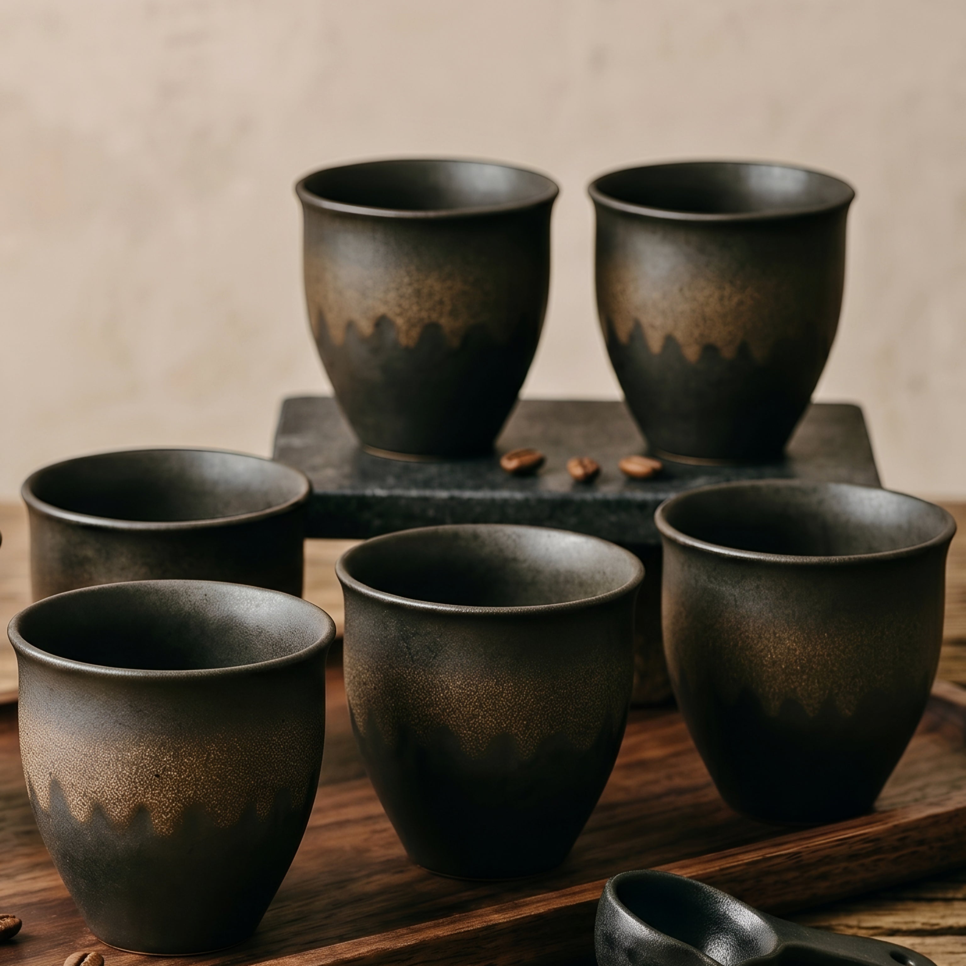 Terravox Ceramic Cup Set – Handmade Stoneware Coffee Tea Drinking Cups Rustic Speckled Matte Finish Kitchen