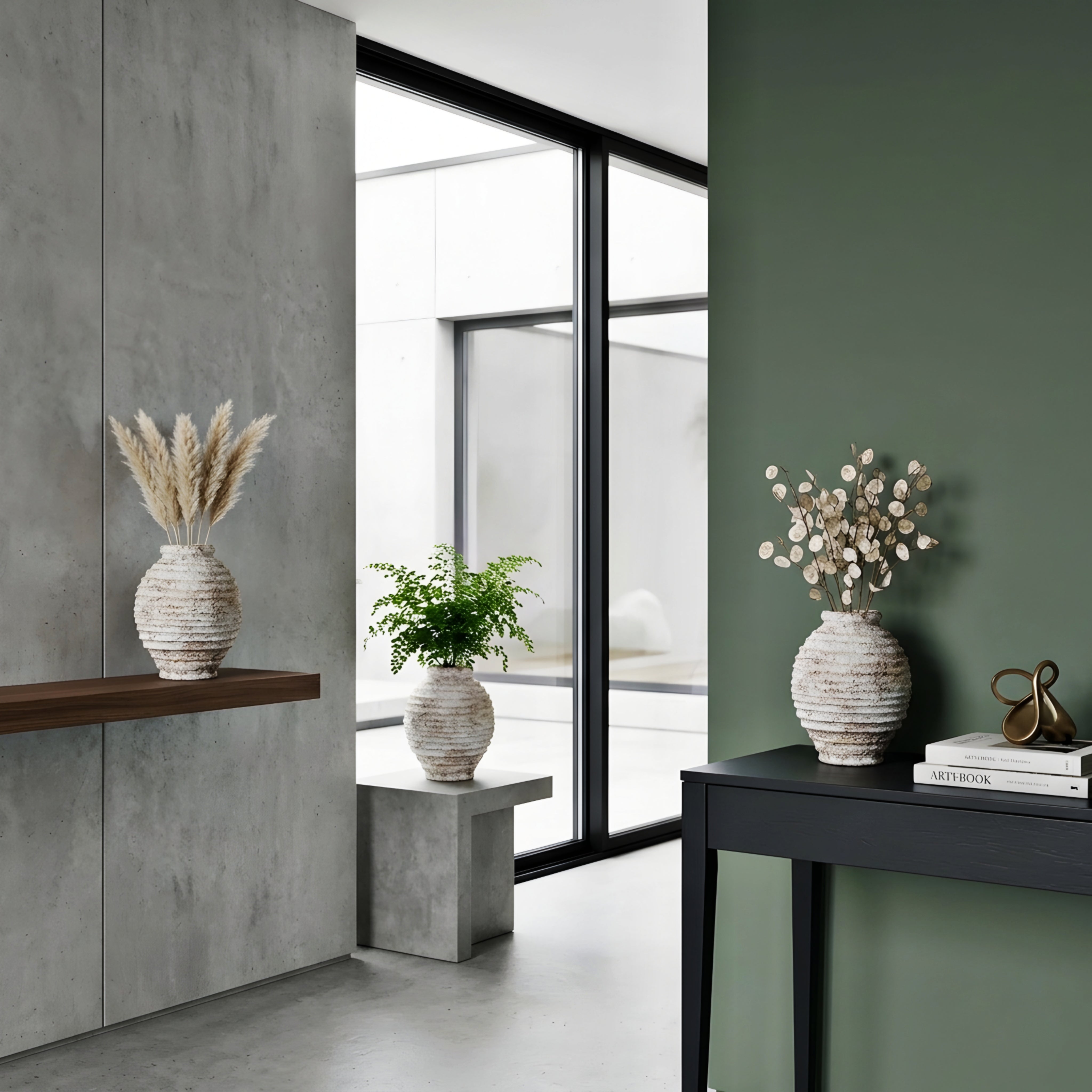 Cordova Coil Ceramic Vase – Textured Decorative Vase Living Room Bedroom Neutral Home Decor Centerpiece