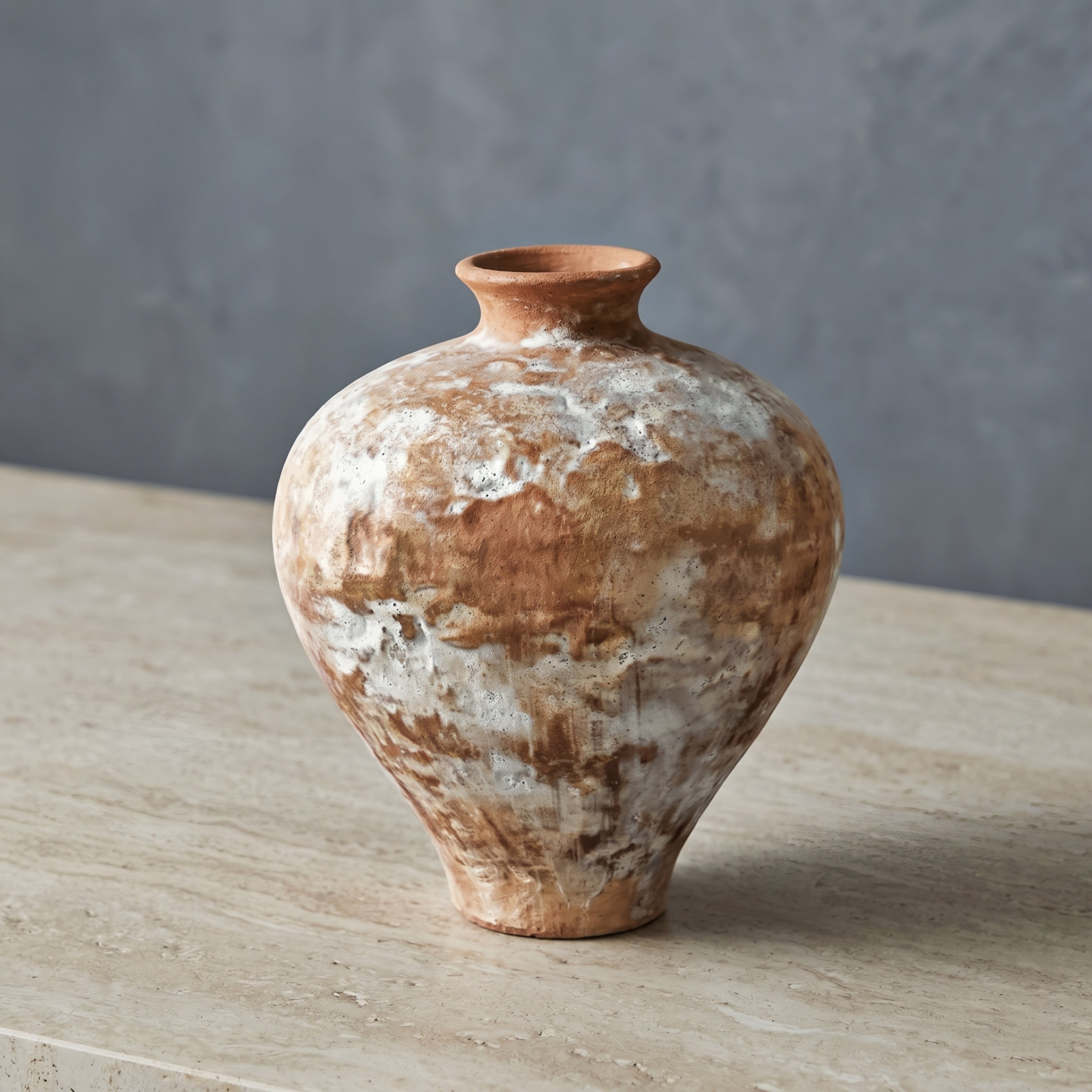 Kishan Ceramic Vase – Rustic Decorative Table Living Room Handcrafted Distressed Finish Home Decor