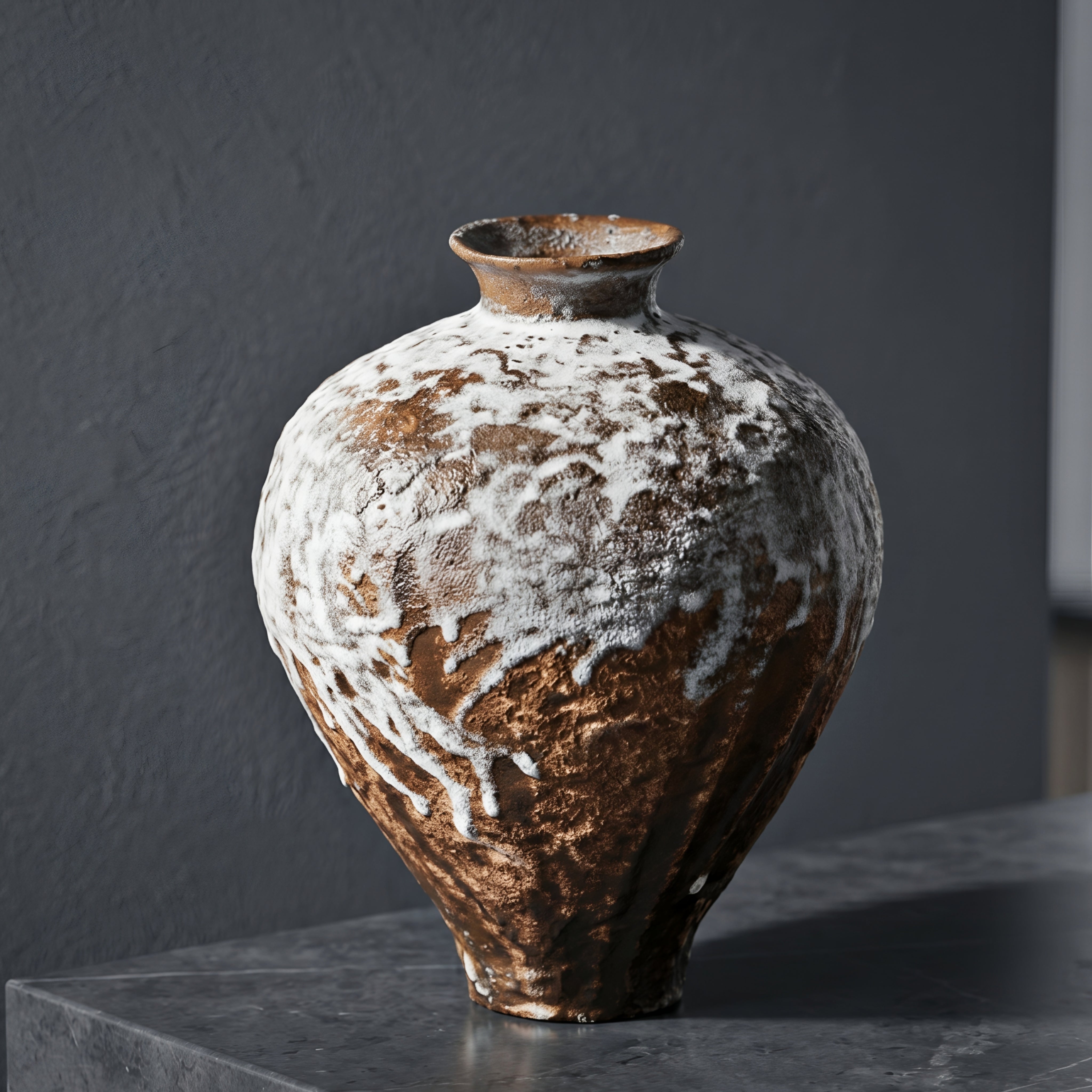 Kishan Ceramic Vase – Rustic Decorative Table Living Room Handcrafted Distressed Finish Home Decor