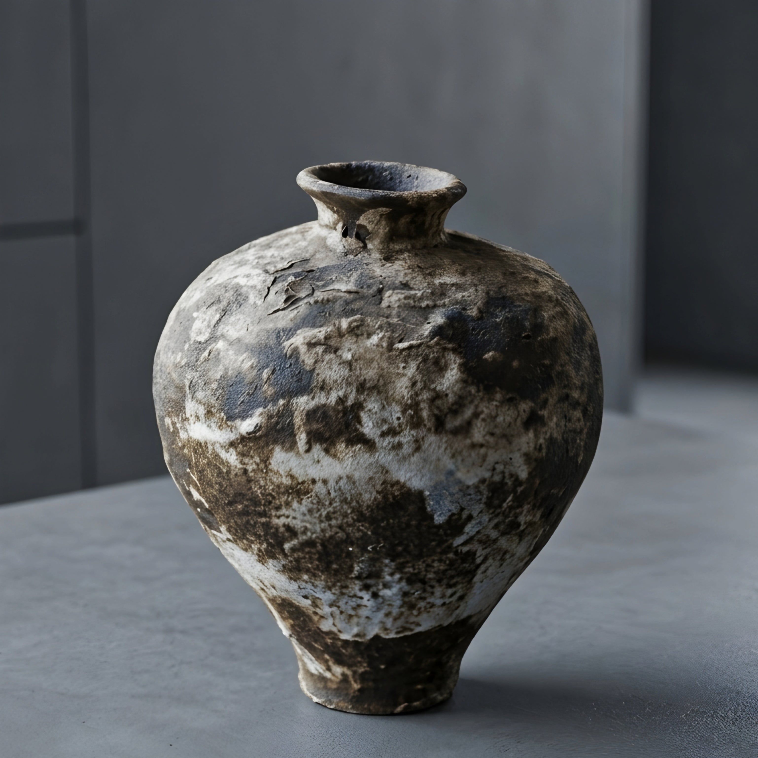 Kishan Ceramic Vase – Rustic Decorative Table Living Room Handcrafted Distressed Finish Home Decor