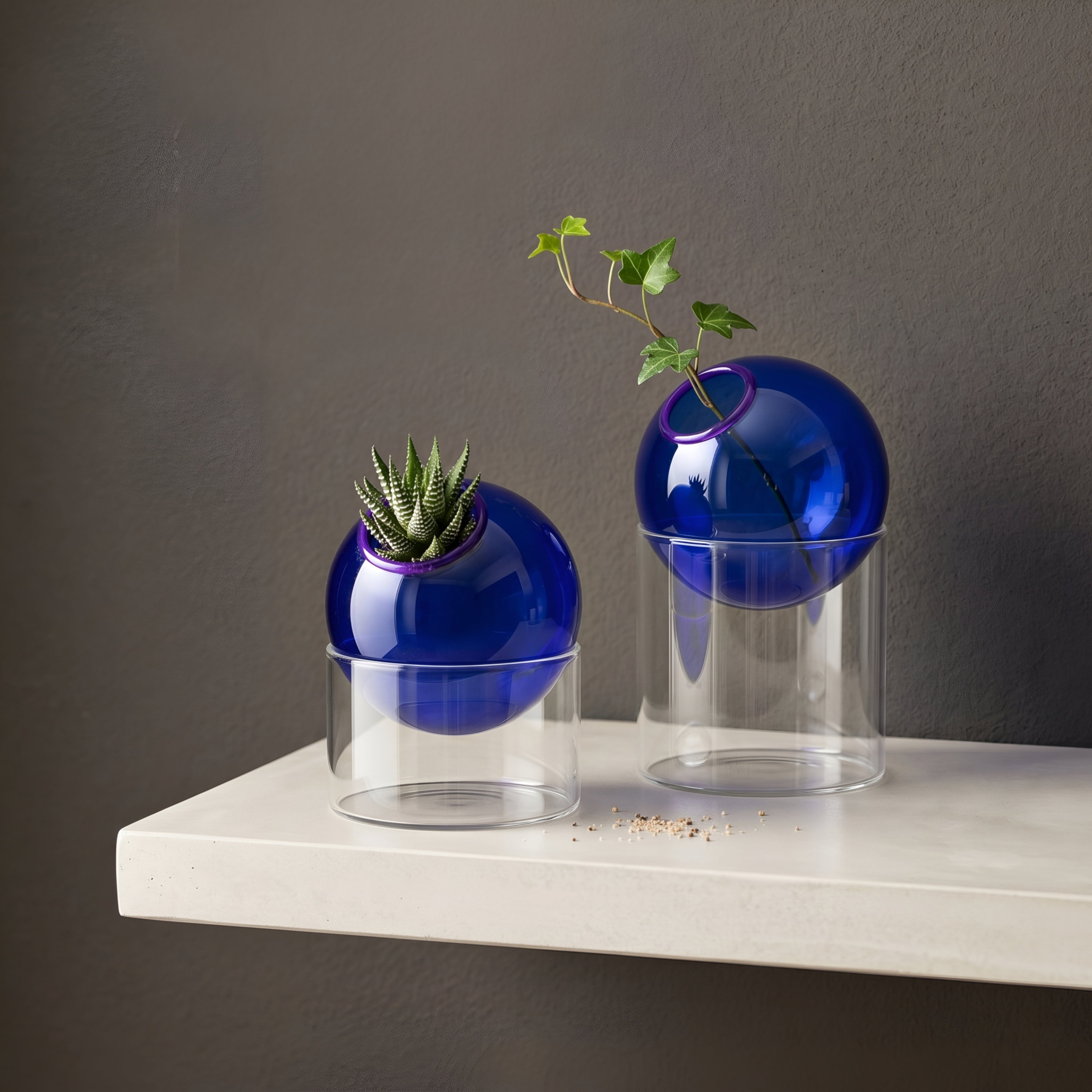 Orbisol Glass Vase Set – Modern Decorative Living Room Table Floating Sphere Flower Vases