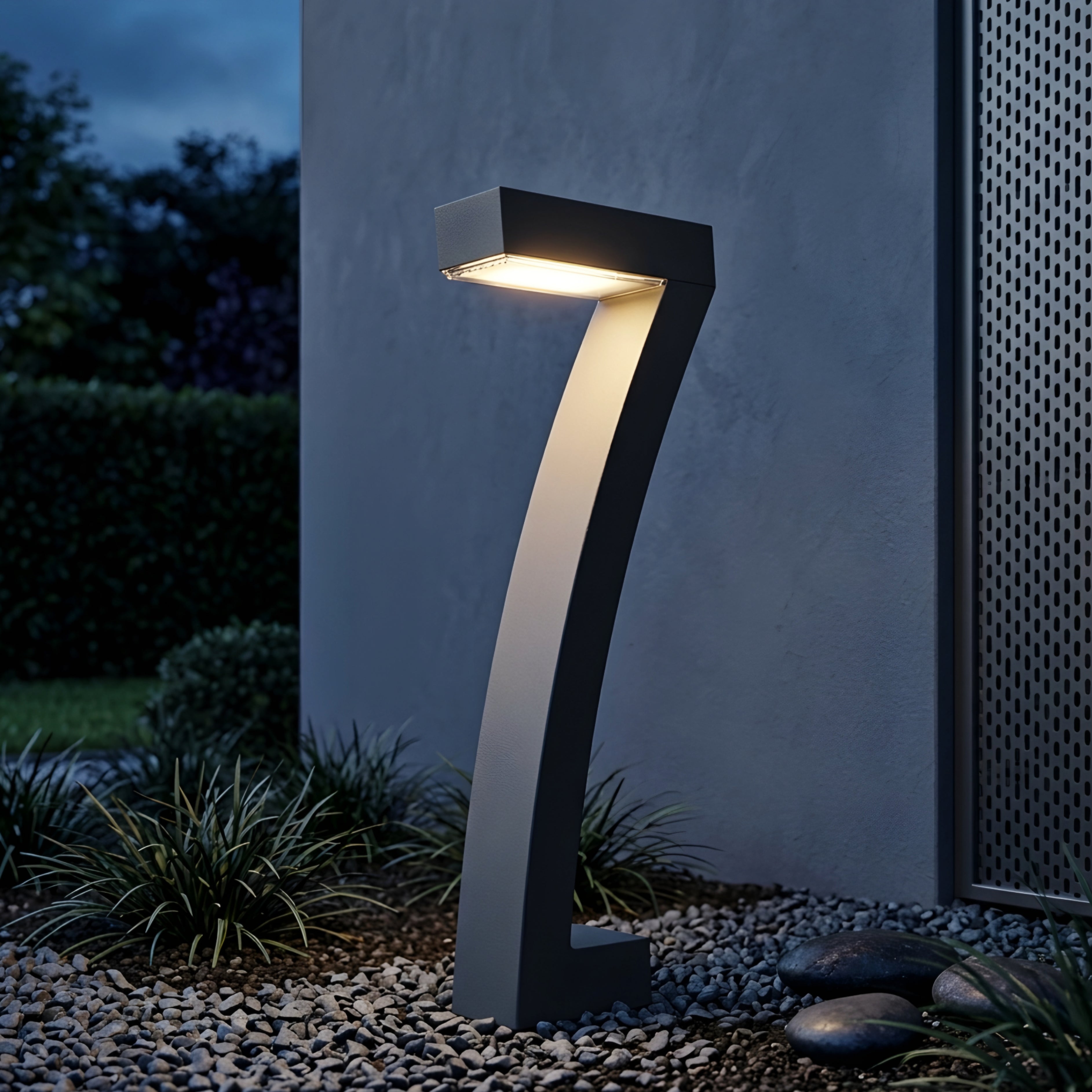 Zephren Arc Bollard Light – LED Outdoor Pathway Landscape Lighting Modern Aluminum Garden Driveway