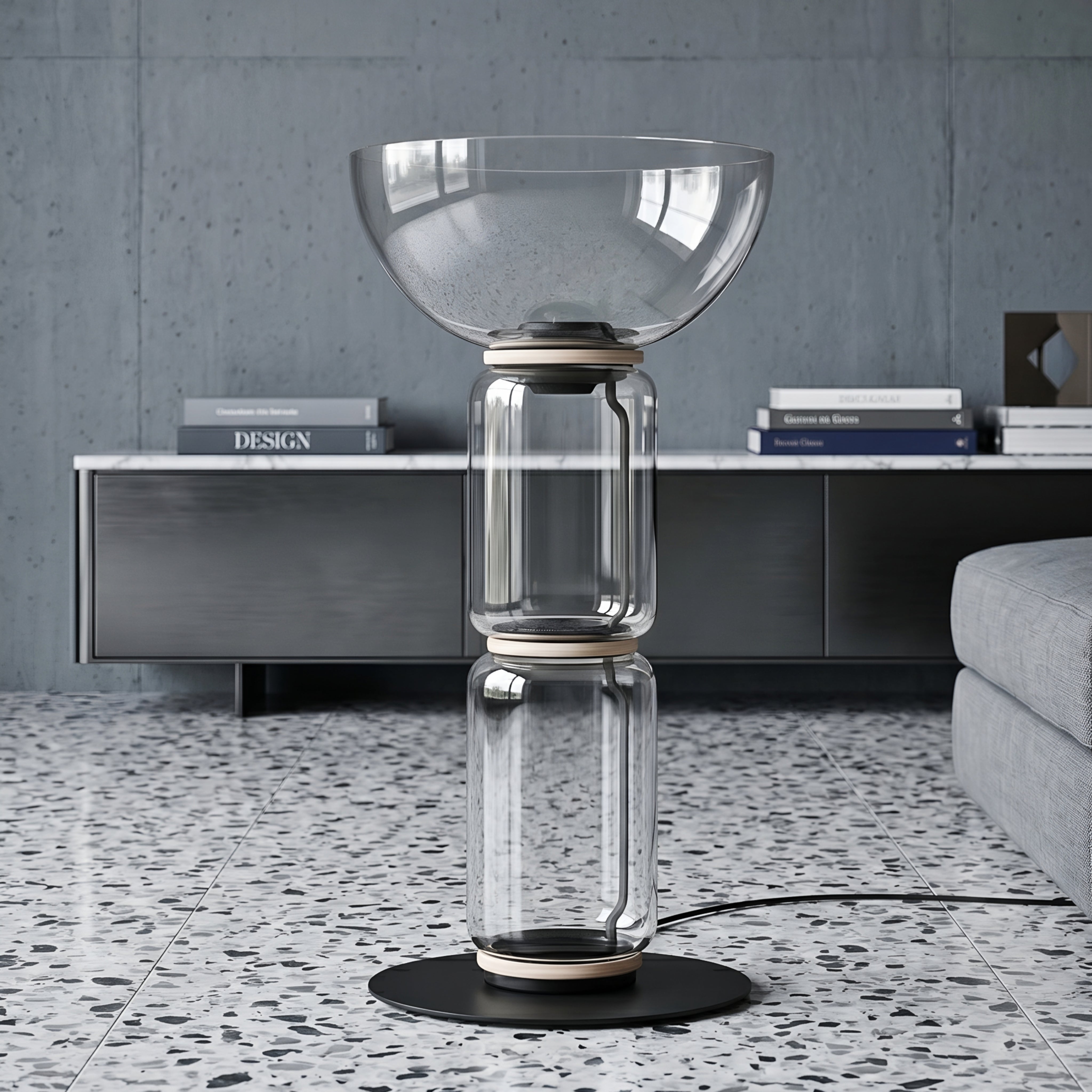 Vespera Glass Table Lamp – Modern Decorative Table Living Room Lamps Bedroom LED Lighting Fixture