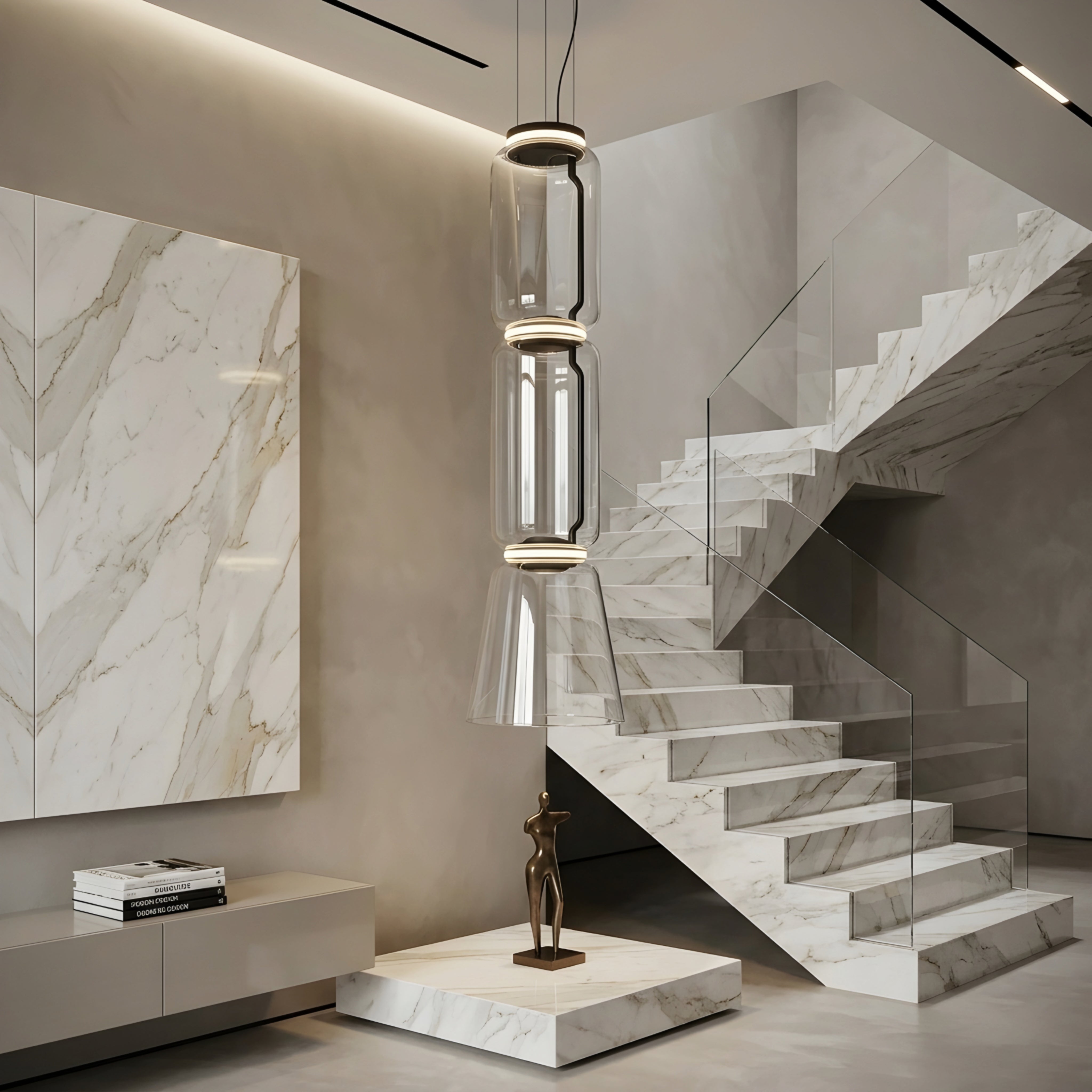 Noctis Dual Pendant Light – Modern Clear Glass Chandelier Dining Room Kitchen Island Ceiling Fixture