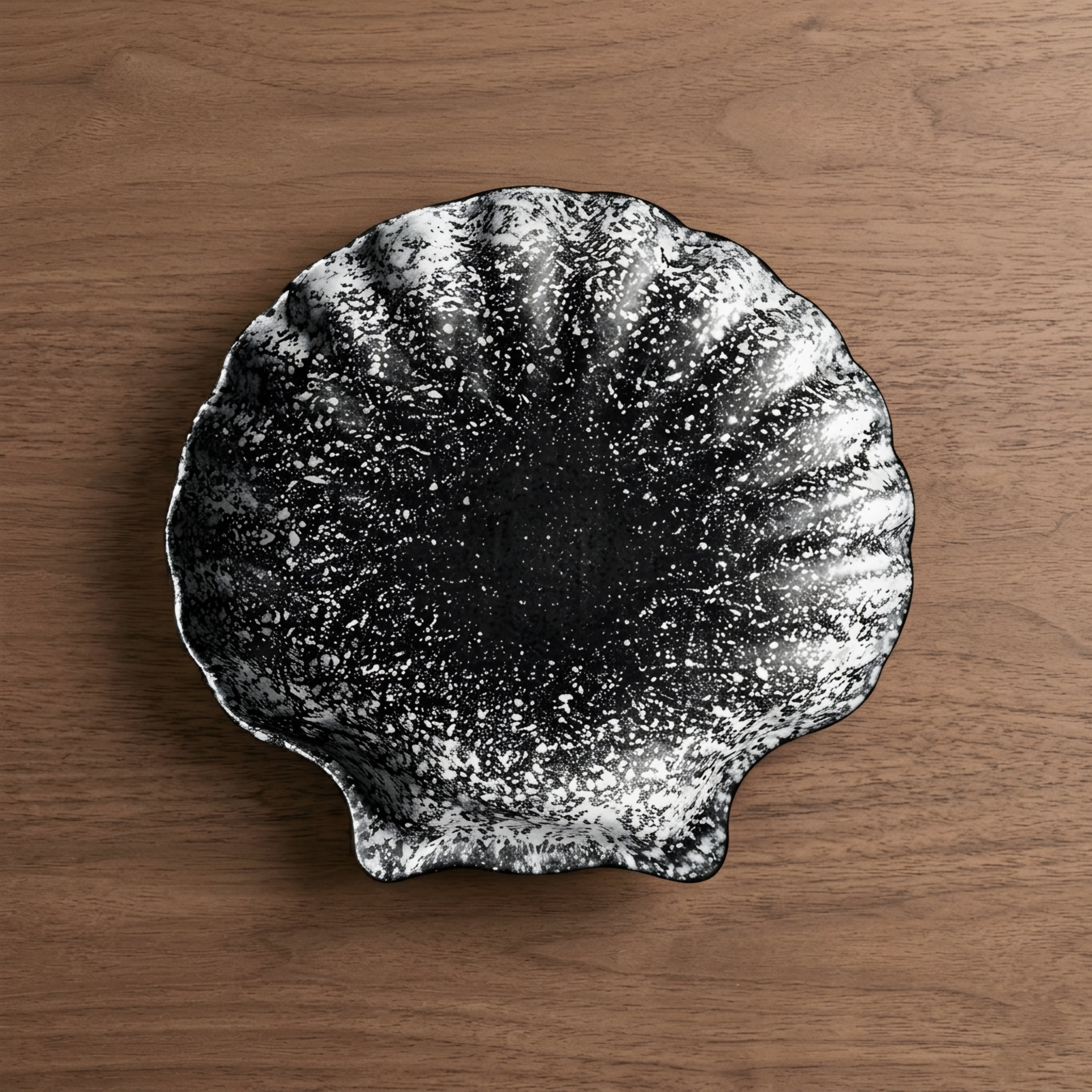 Maré Shell Ceramic Plate Set – Scalloped Edge Dinnerware Plates Kitchen Dining Table Serving Dishes 4 Piece