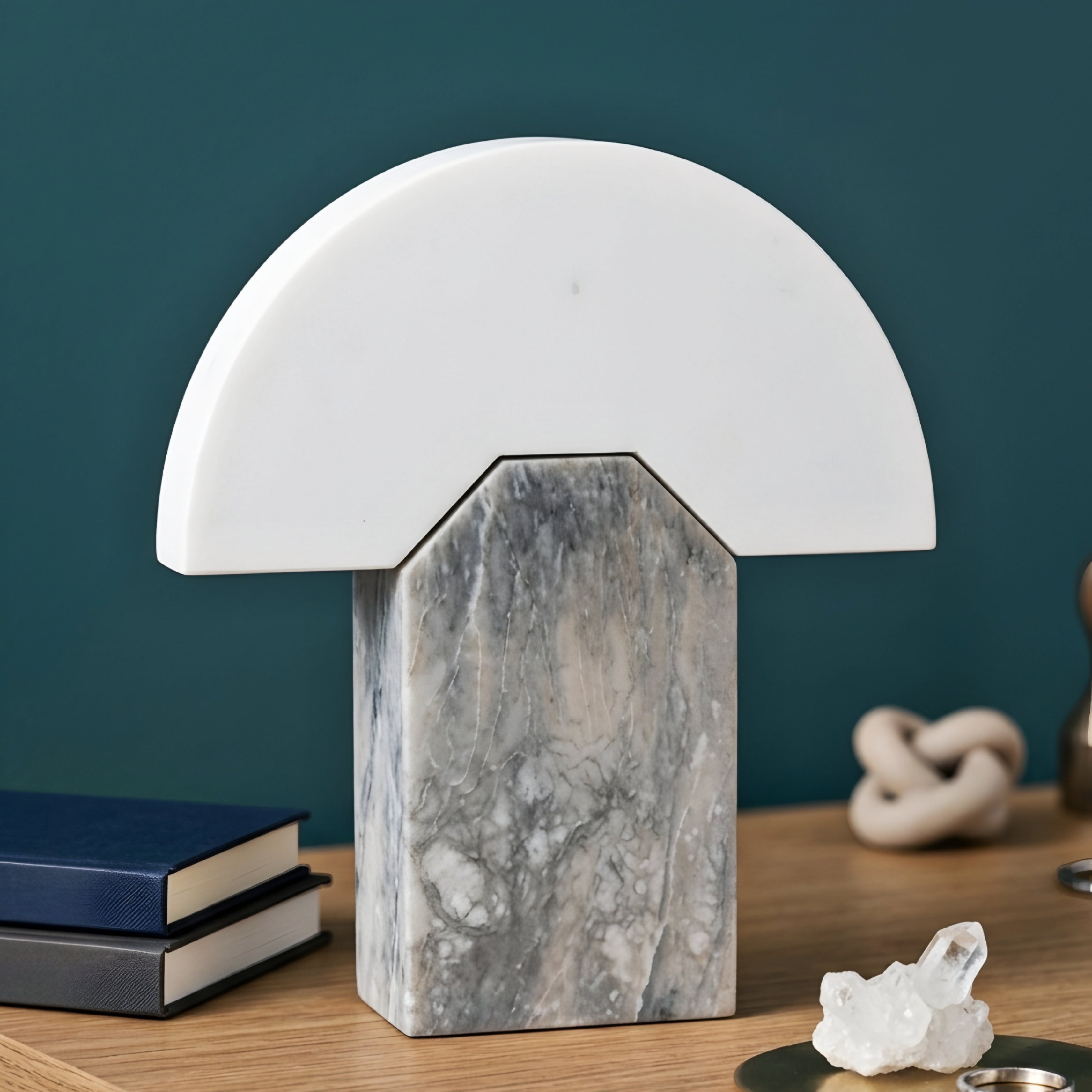 Carezza Dome Table Lamp – Marble Base Modern Decorative Lighting Living Room Bedroom Accent