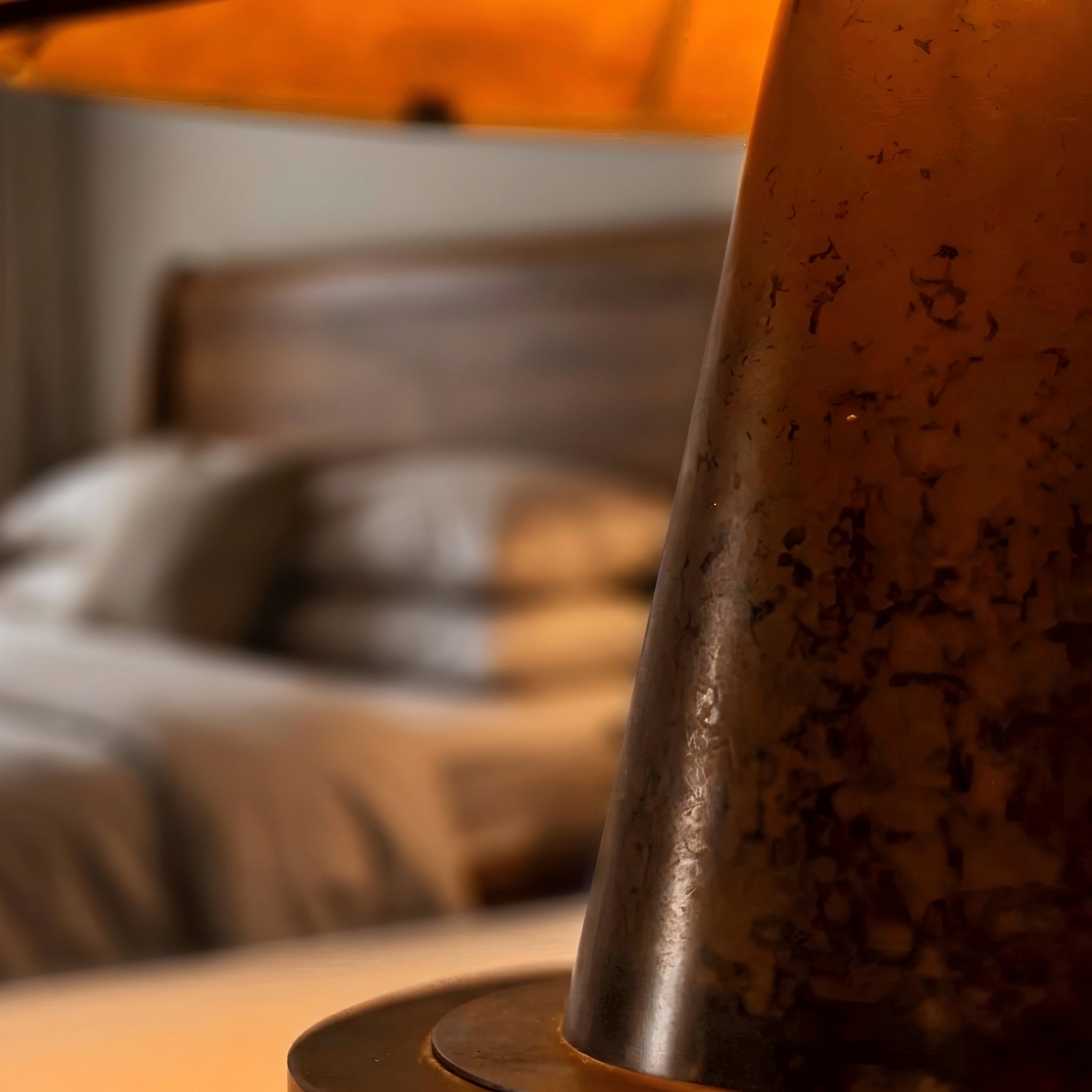 Koval Pavilion Table Lamp – Rustic Metal Cone Shade Decorative Lighting Living Room Bedroom Desk