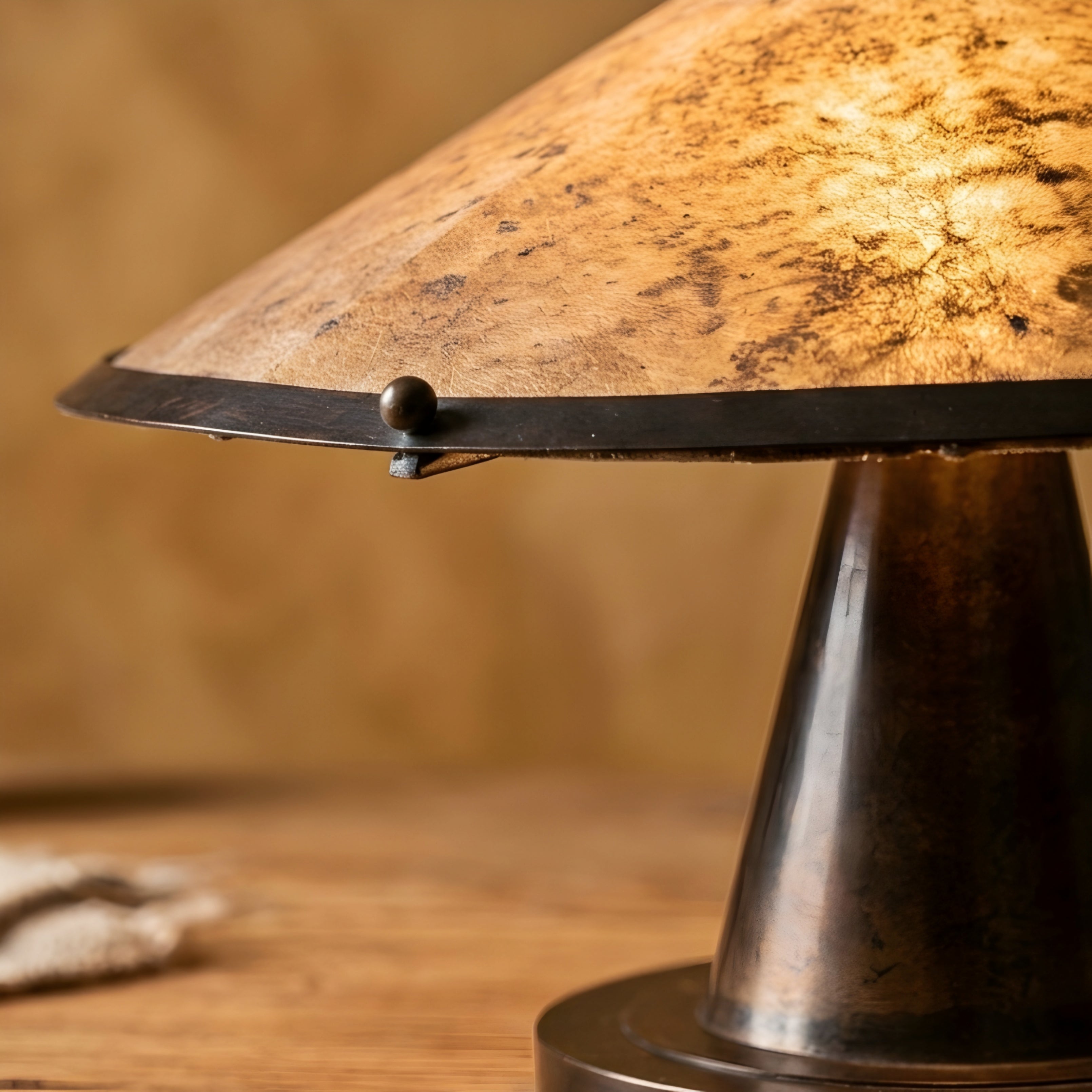 Koval Pavilion Table Lamp – Rustic Metal Cone Shade Decorative Lighting Living Room Bedroom Desk