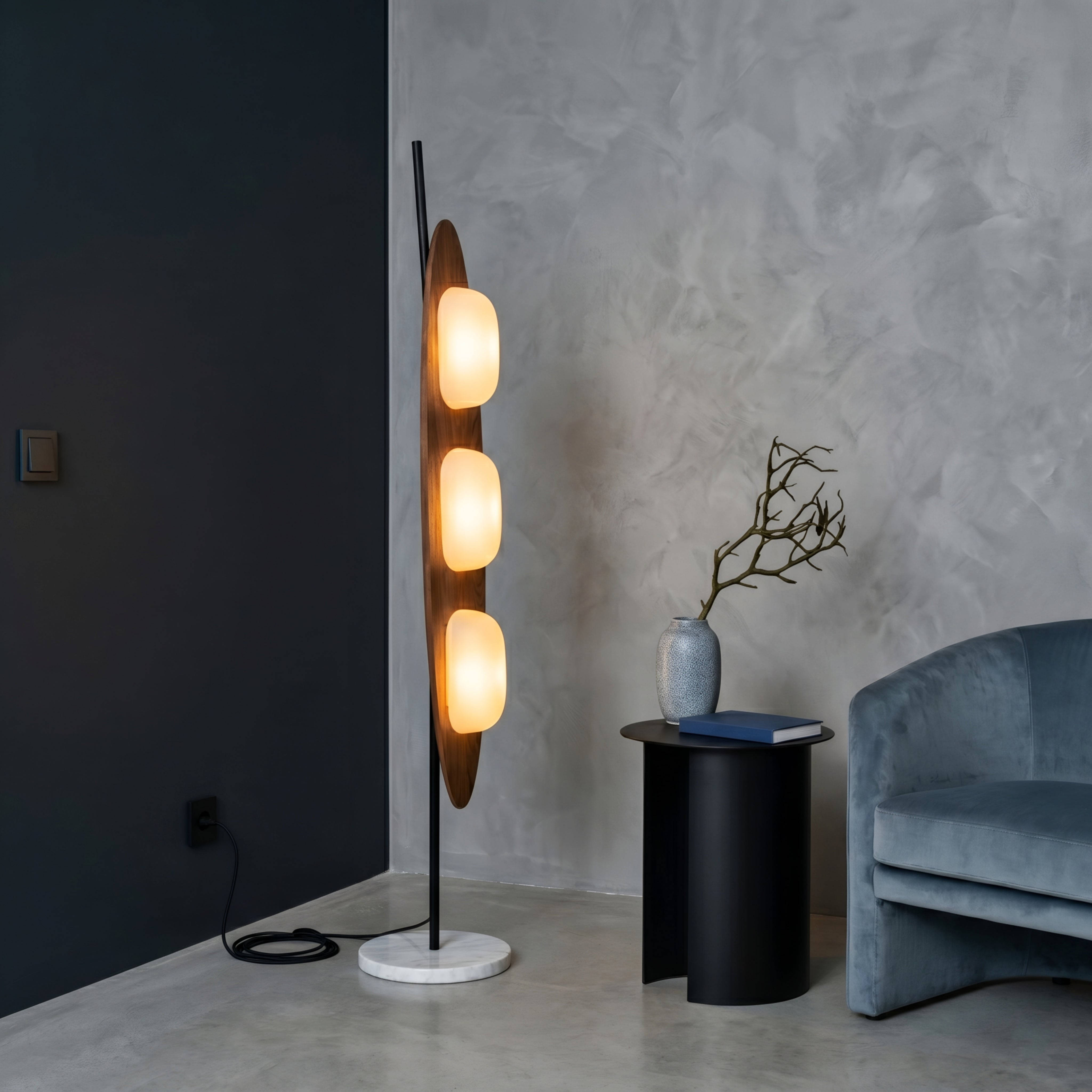 Ovalis Sculptural Floor Lamp – Mid Century Modern Floor Lamp Living Room Bedroom Decorative Lighting