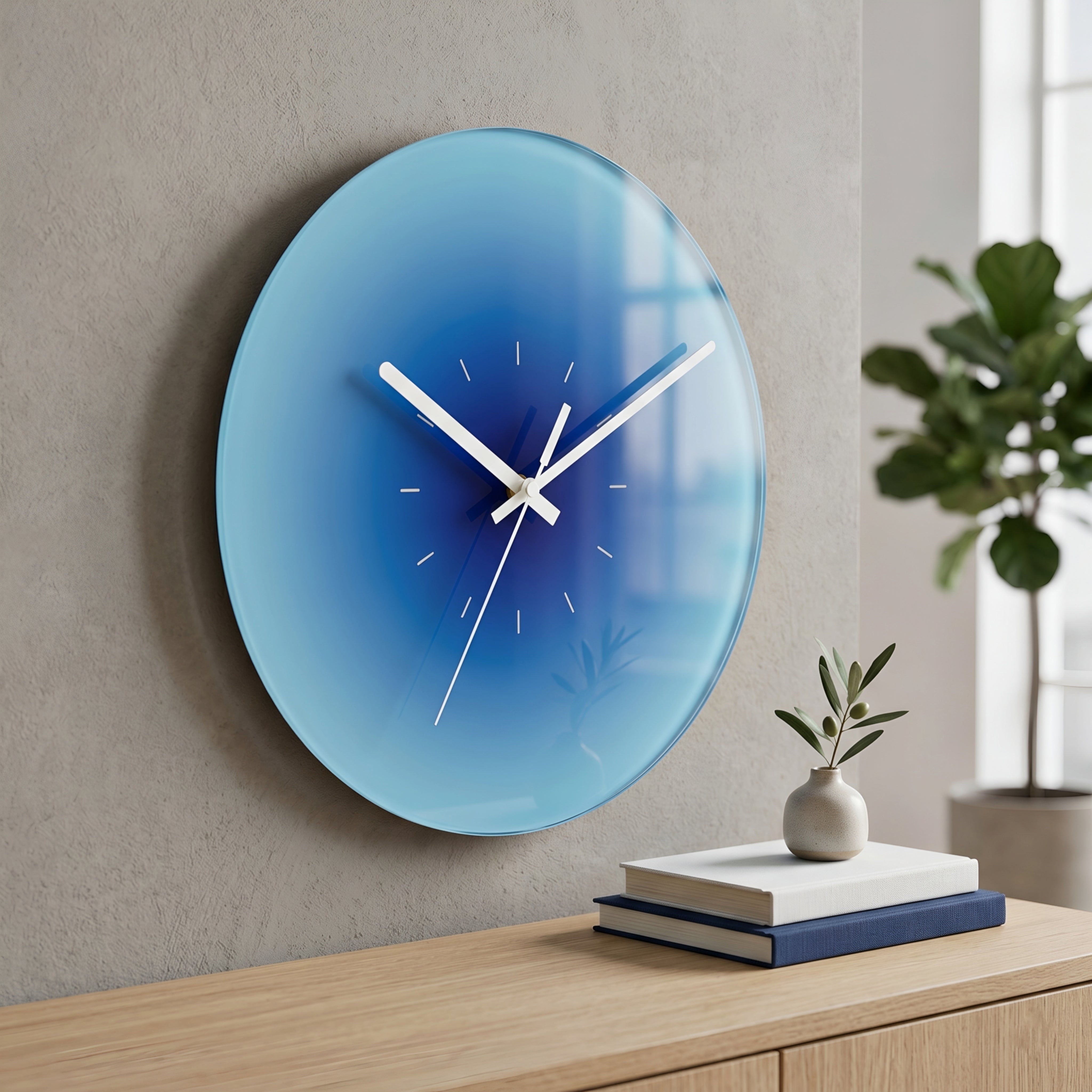 Solstice Glow Wall Clock – Modern Round Orange Gradient Silent Living Room Bedroom Decorative Wall Decor