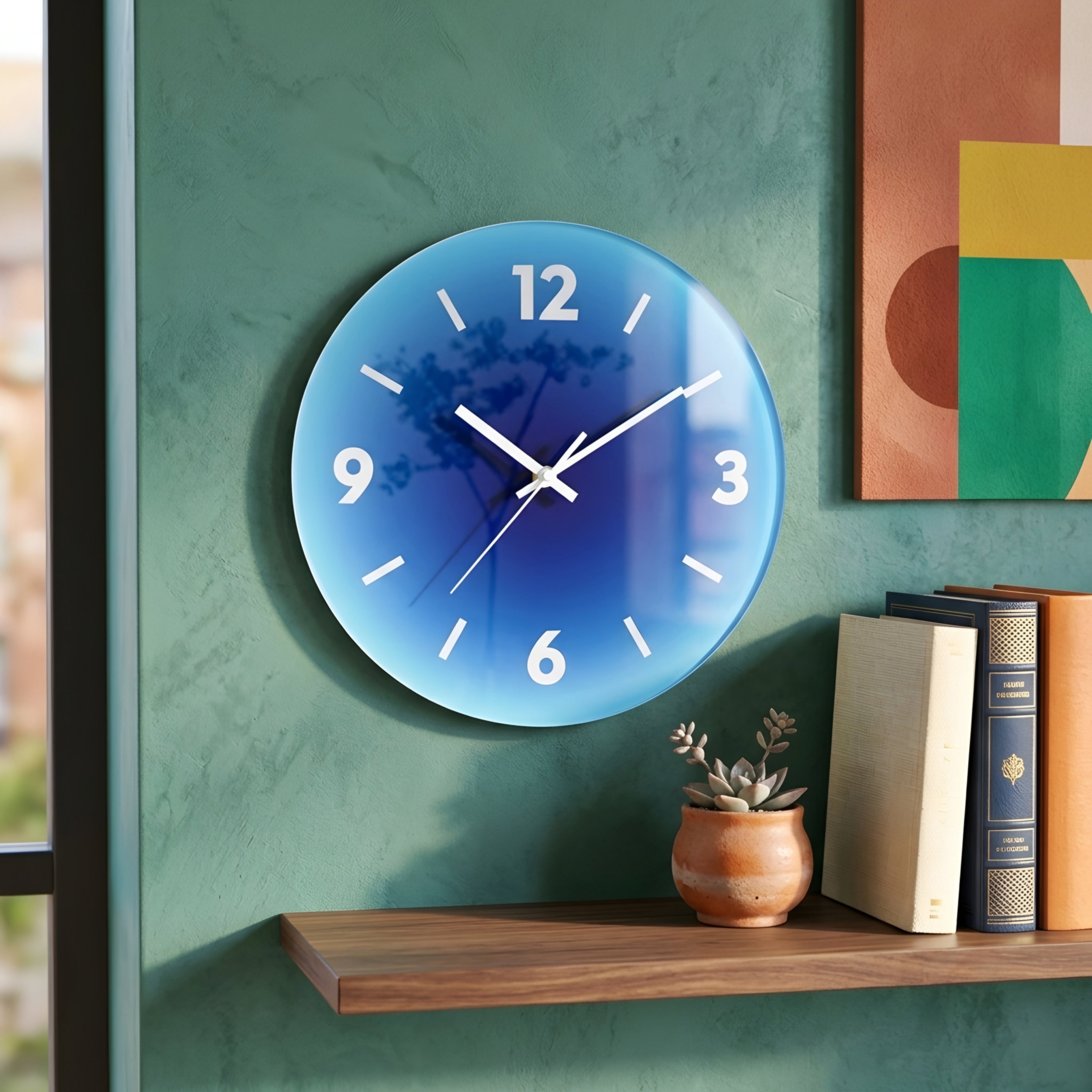 Solstice Glow Wall Clock – Modern Round Orange Gradient Silent Living Room Bedroom Decorative Wall Decor
