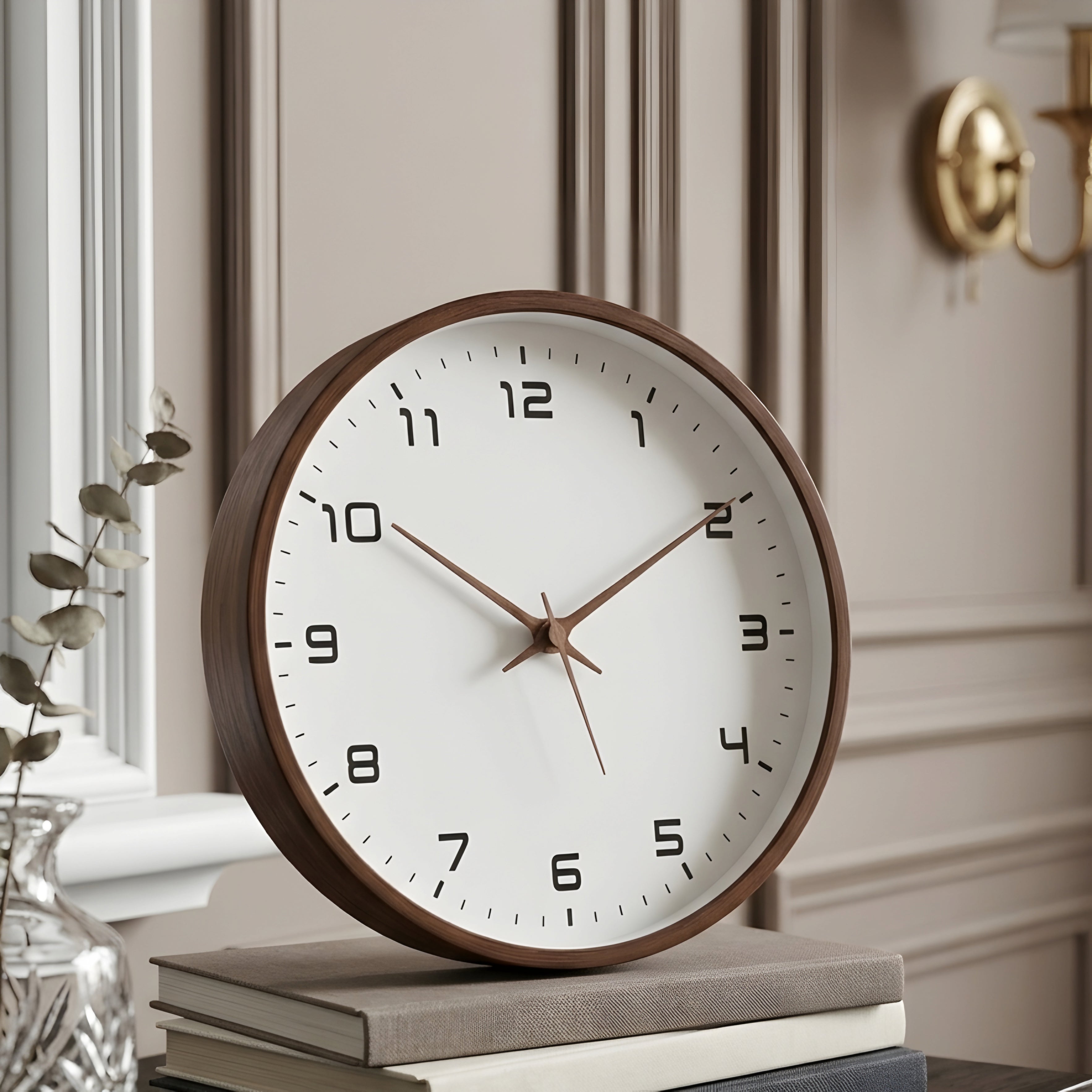 Copperlyn Round Wall Clock – Modern Minimalist Rose Gold Metal Frame White Face Silent Sweep