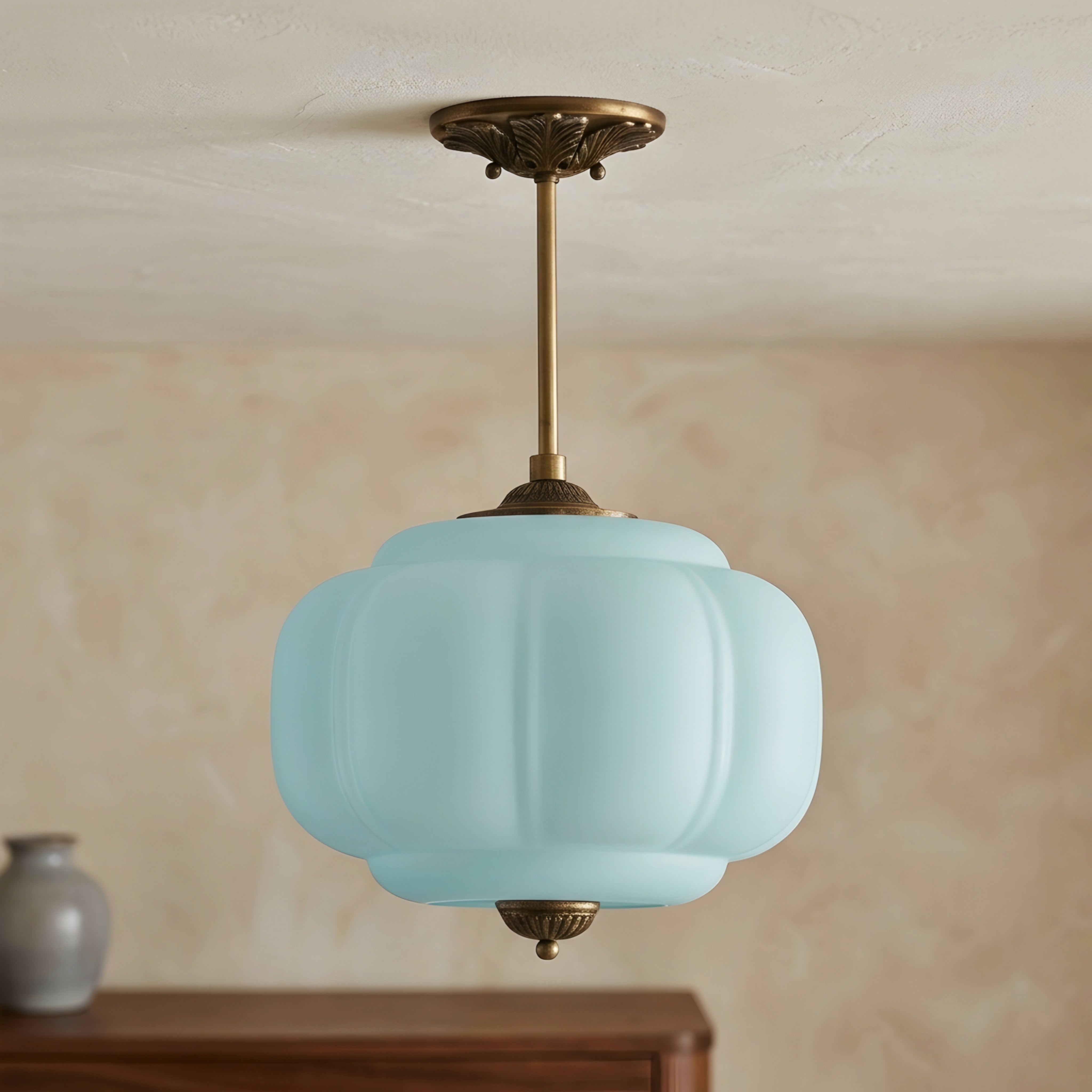 Nimbra Cloud Semi-Flush Ceiling Light – White Glass Pendant Decorative Lighting Fixture Kitchen Bedroom