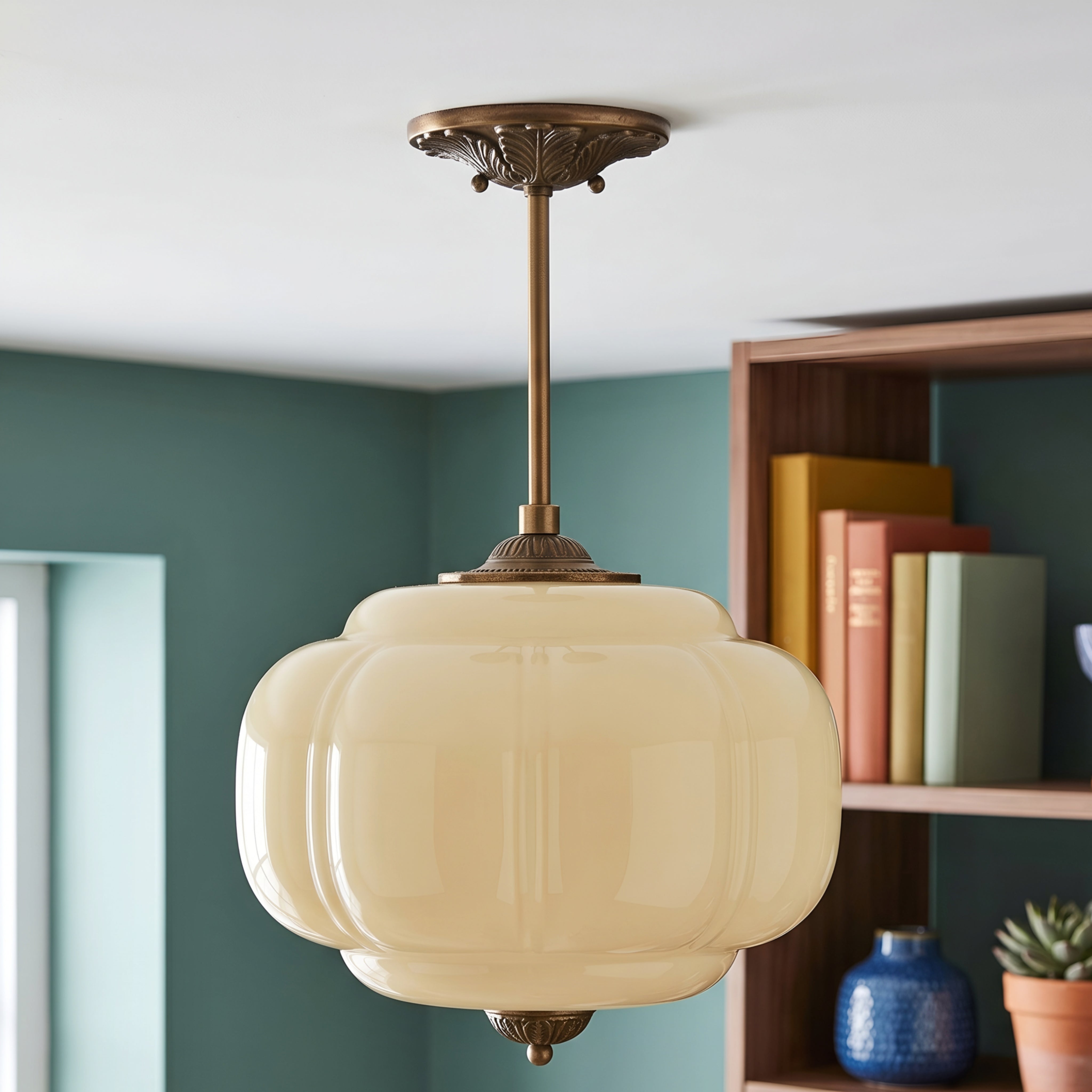 Nimbra Cloud Semi-Flush Ceiling Light – White Glass Pendant Decorative Lighting Fixture Kitchen Bedroom