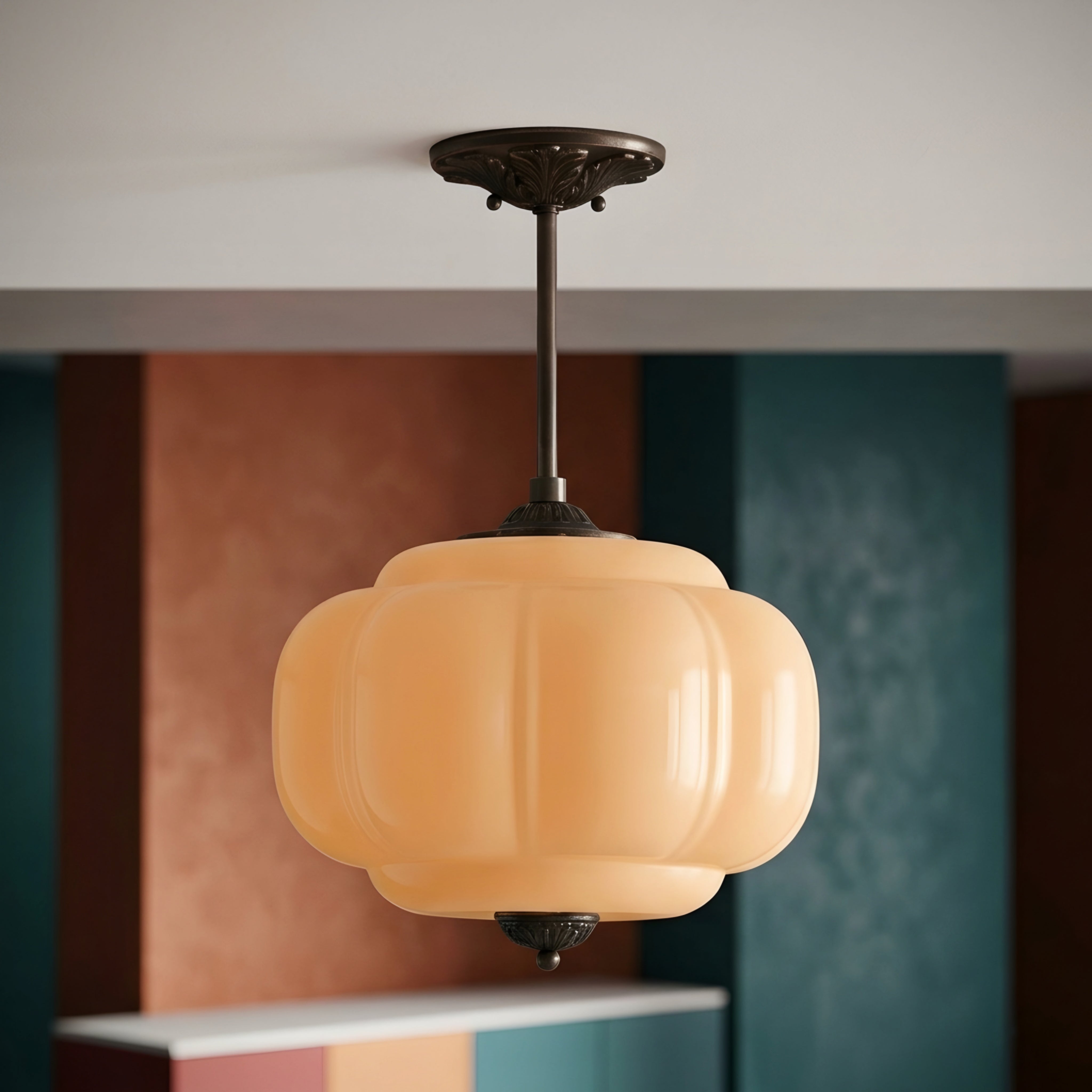 Nimbra Cloud Semi-Flush Ceiling Light – White Glass Pendant Decorative Lighting Fixture Kitchen Bedroom