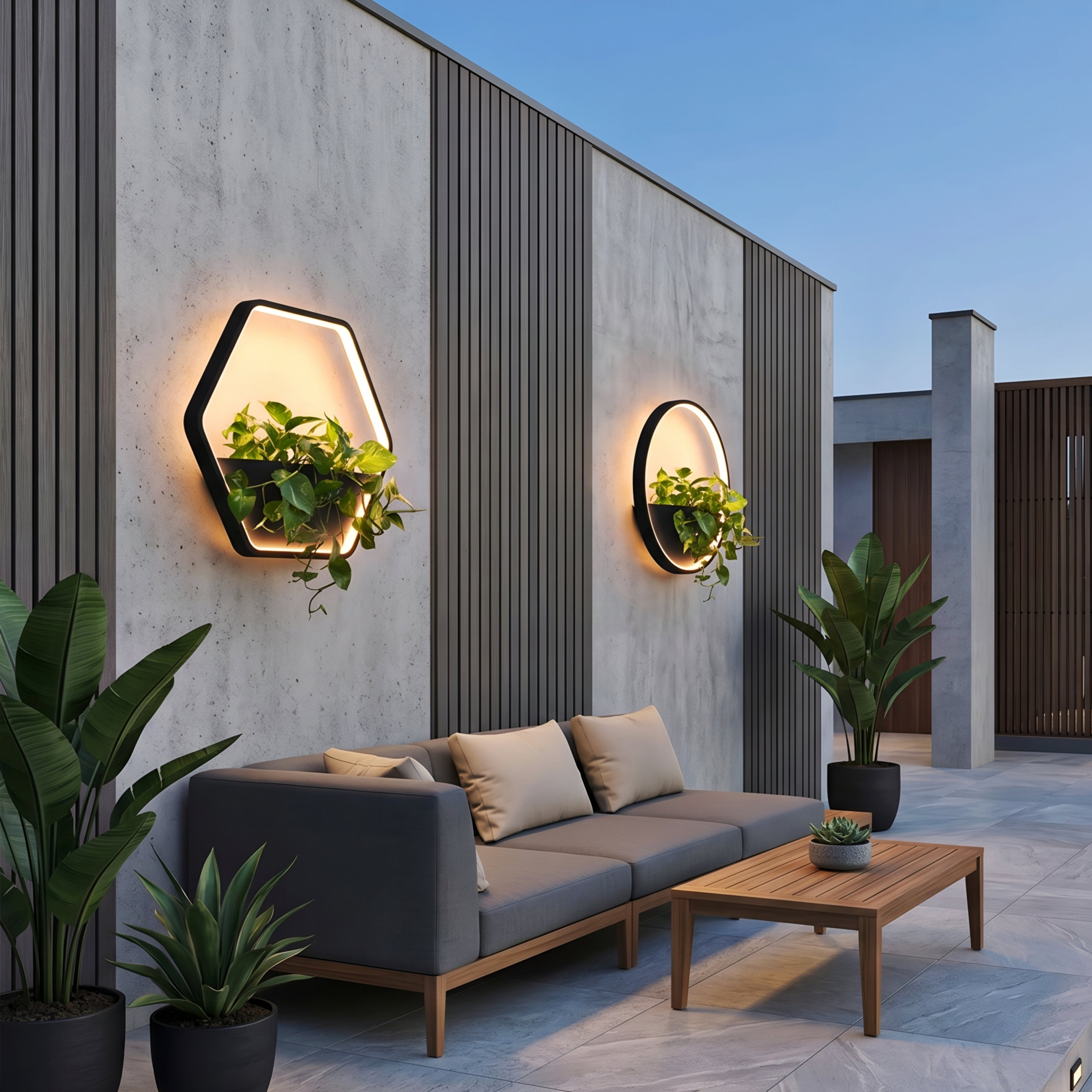 Hexara Geometric Wall Sconce – LED Modern Black Metal Decorative Lighting Living Room Bedroom