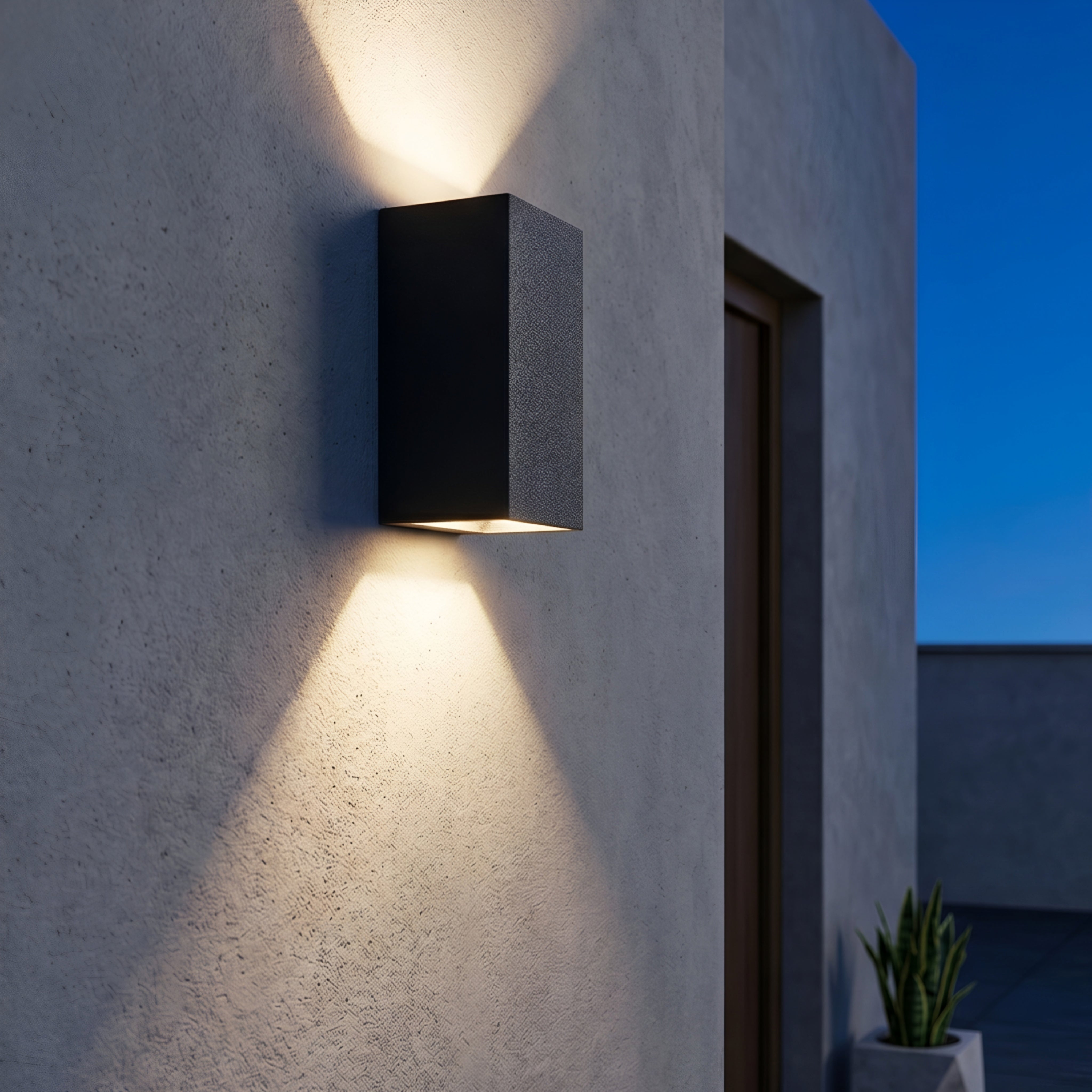 Corvex Dual Beam Wall Sconce – LED Outdoor Waterproof Up Down Light Modern Exterior Patio Entryway