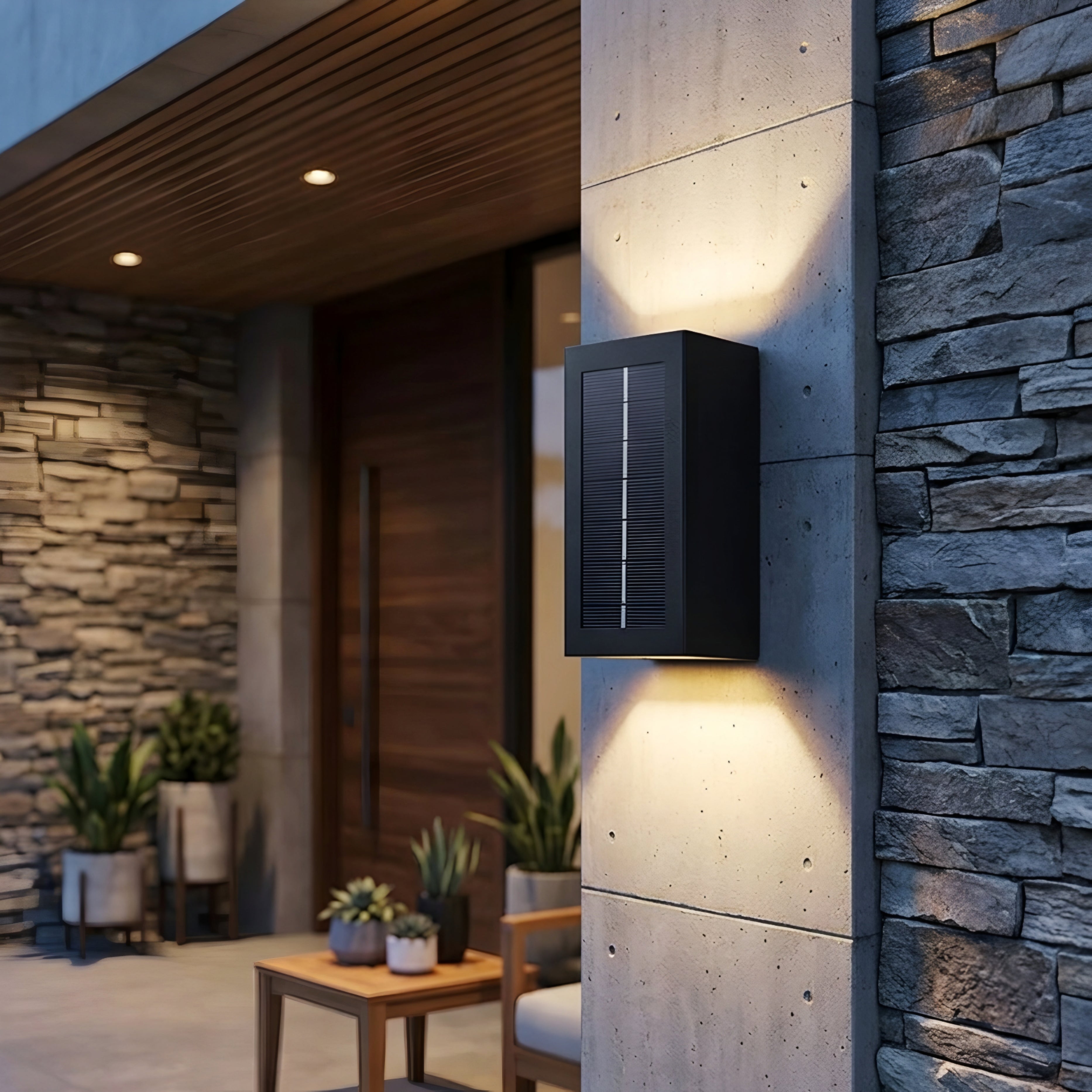 Corvex Dual Beam Wall Sconce – LED Outdoor Waterproof Up Down Light Modern Exterior Patio Entryway
