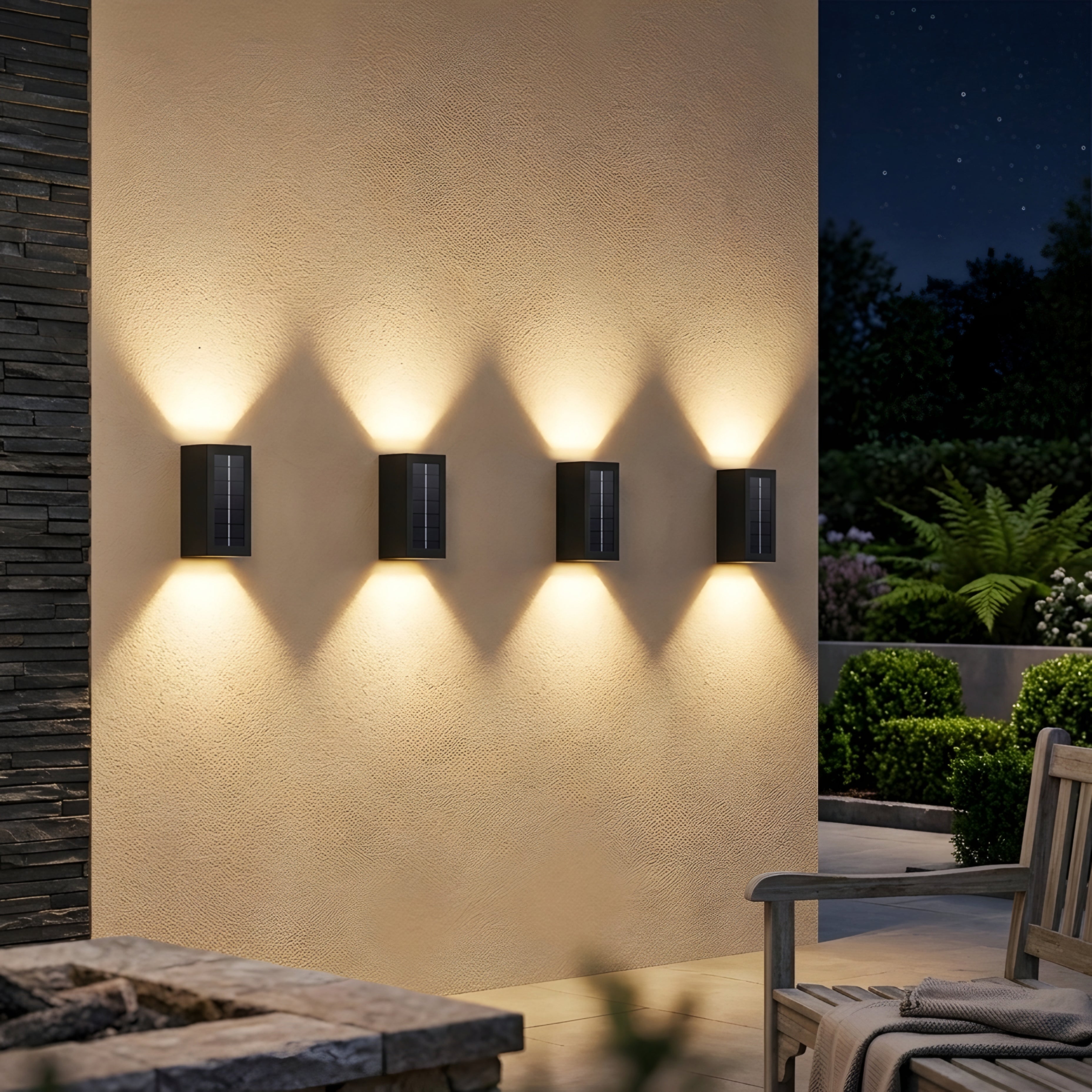 Corvex Dual Beam Wall Sconce – LED Outdoor Waterproof Up Down Light Modern Exterior Patio Entryway
