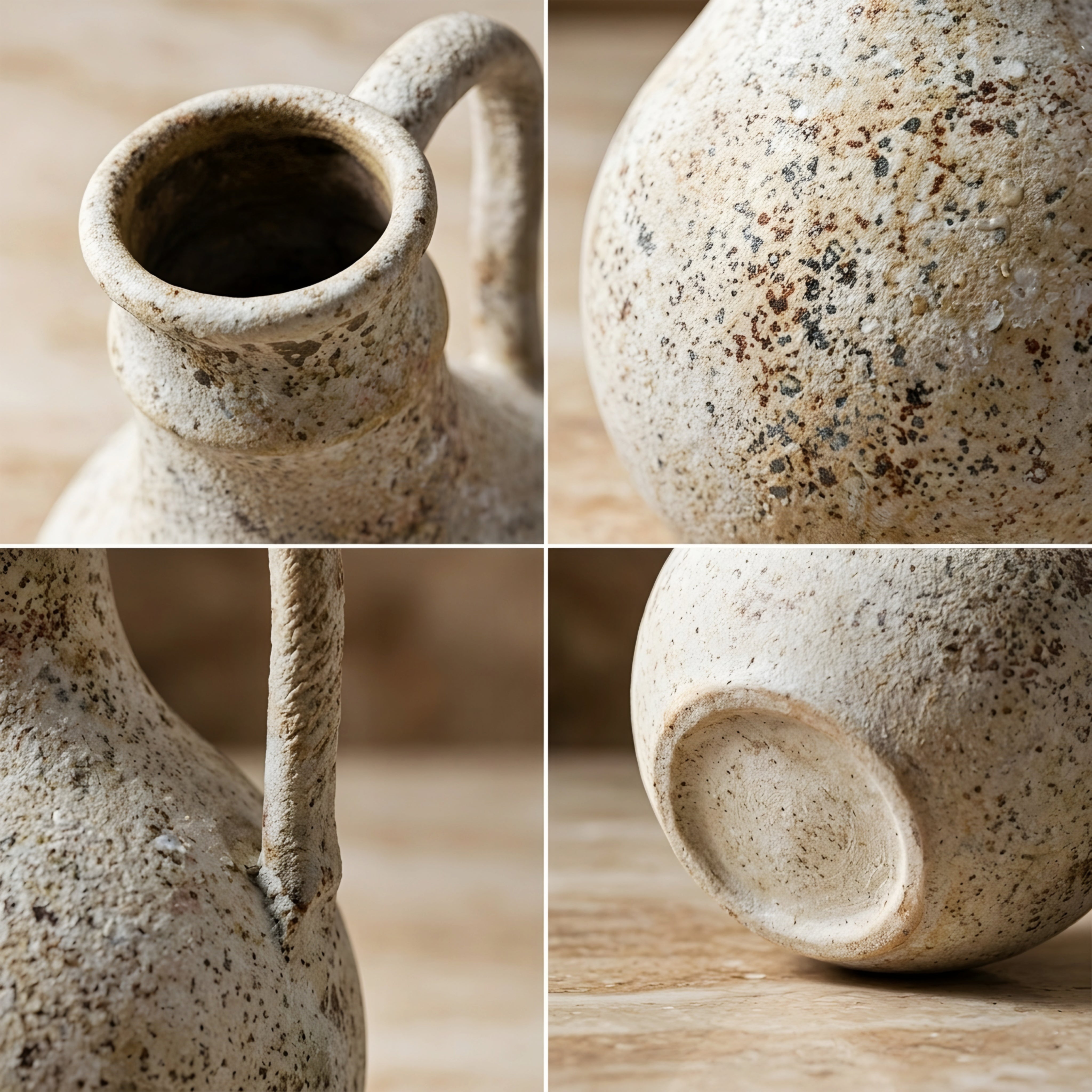 Terrano Ceramic Vase Set – Rustic Decorative Home Decor Jugs Living Room Table Bedroom Mantel