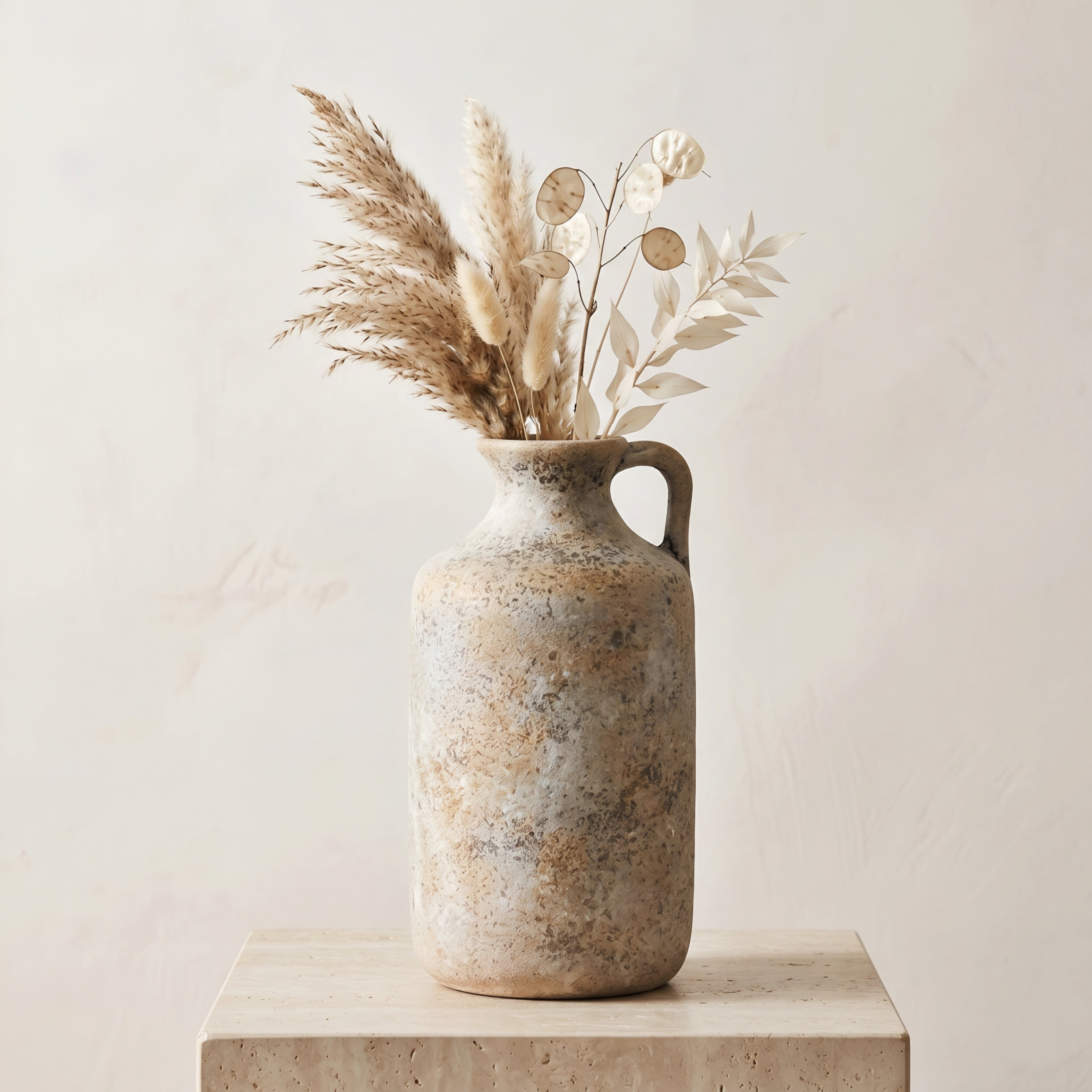 Terrano Ceramic Vase Set – Rustic Decorative Home Decor Jugs Living Room Table Bedroom Mantel