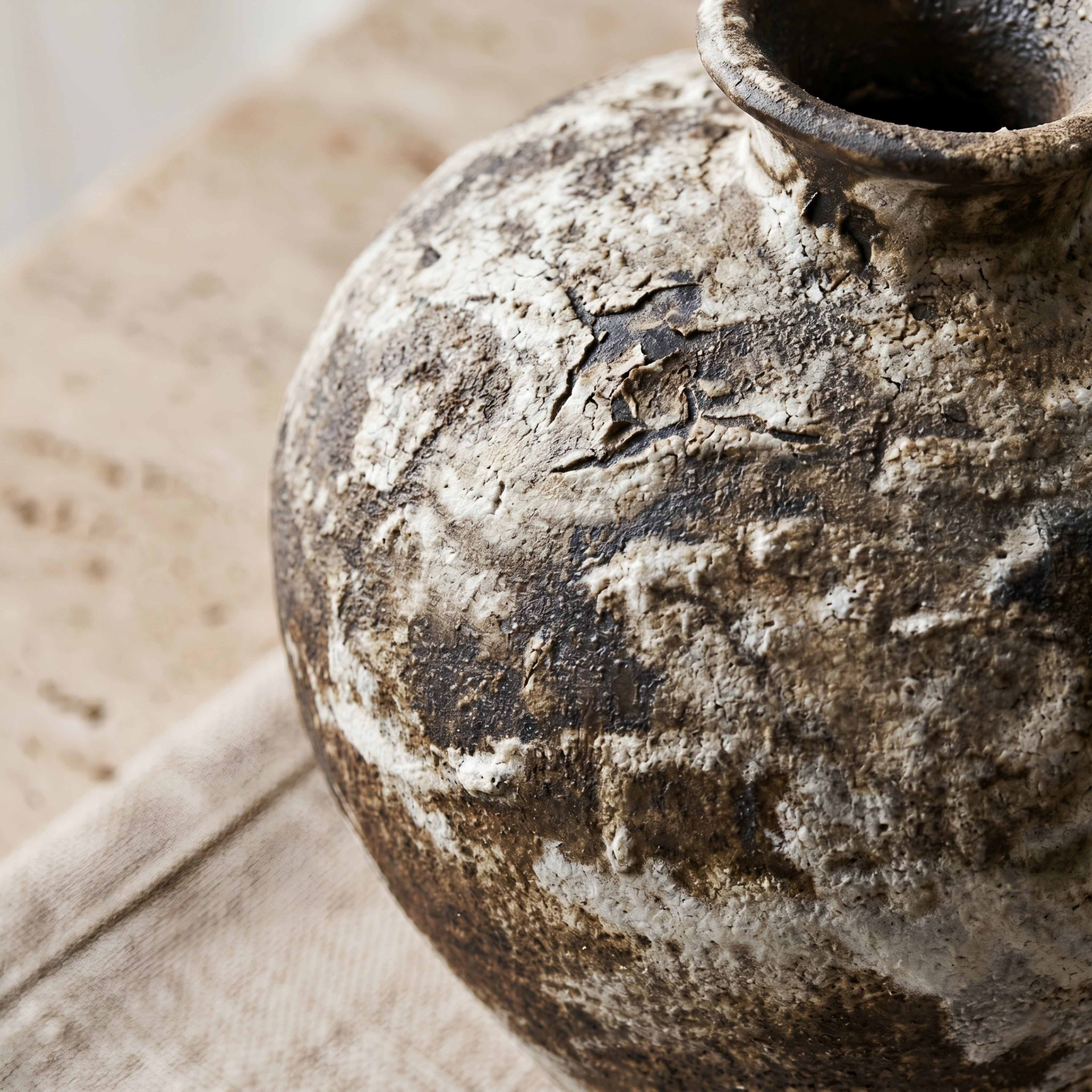 Terrano Ceramic Vase – Rustic Distressed Decorative Table Centerpiece Living Room Bedroom Entryway