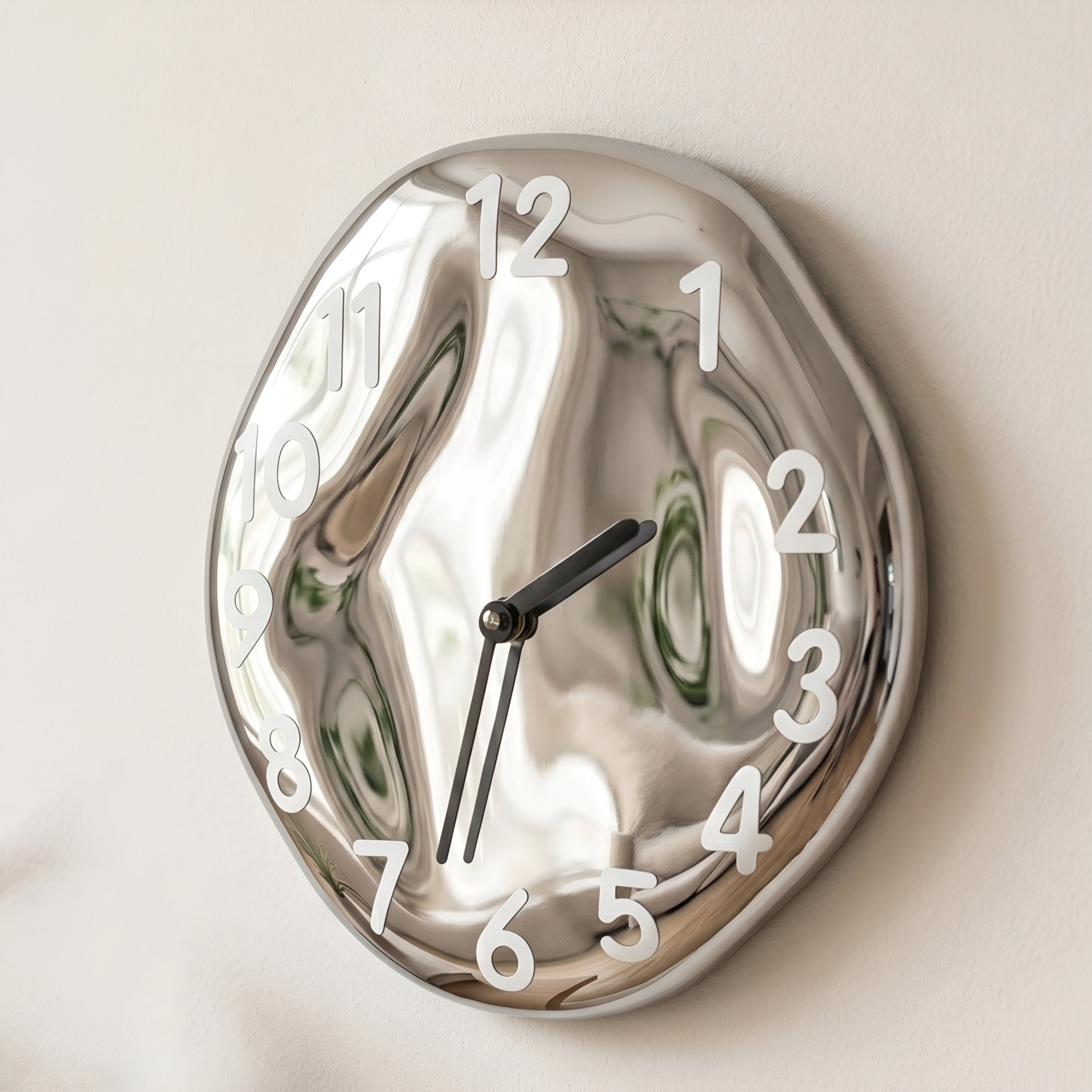 Dralux Melt Wall Clock – Surrealist Decorative Modern Silent Living Room Bedroom Unique Red Numerals