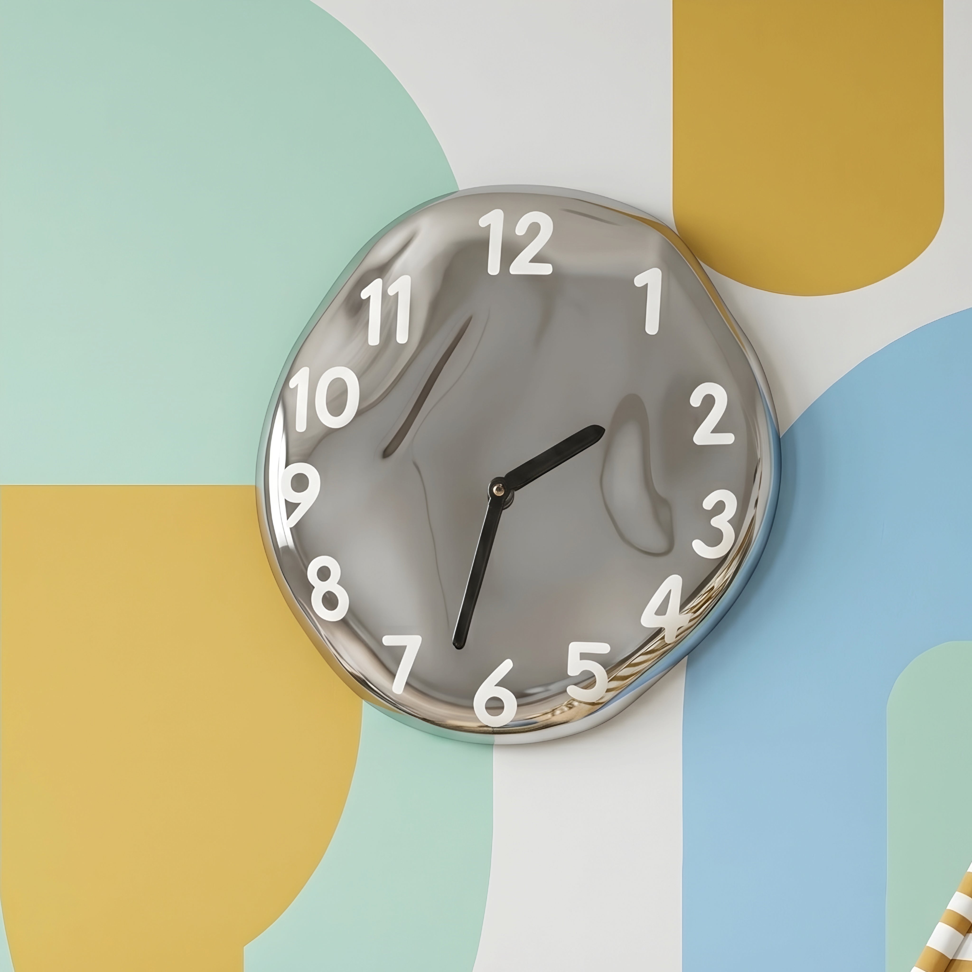 Dralux Melt Wall Clock – Surrealist Decorative Modern Silent Living Room Bedroom Unique Red Numerals