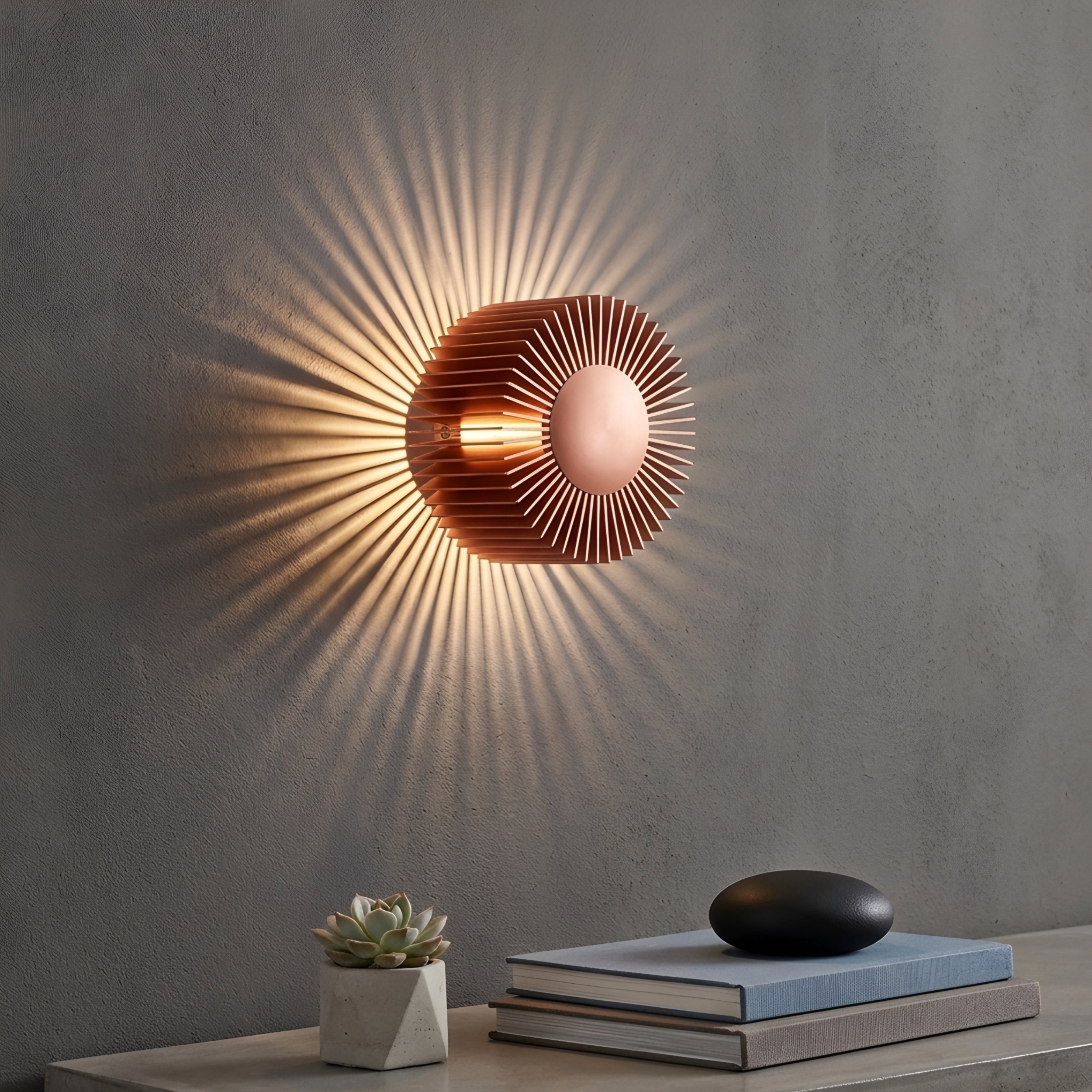 Helix Sunburst Wall Sconce – Black Metal Decorative Lighting Modern Living Room Bedroom Wall Mounted Fixture