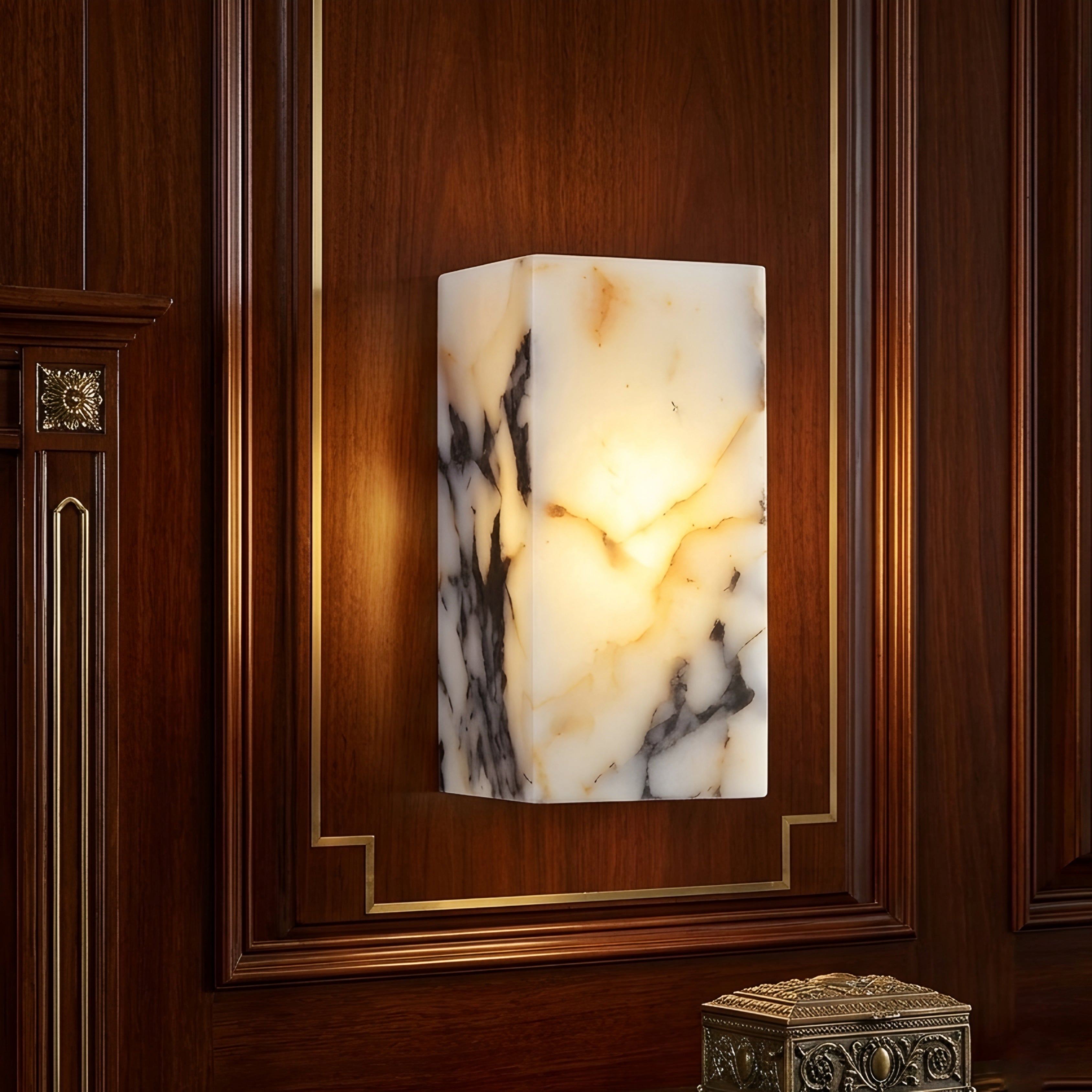 Marvene Marble Wall Sconce – Natural Stone LED Decorative Lighting Living Room Bedroom Hallway
