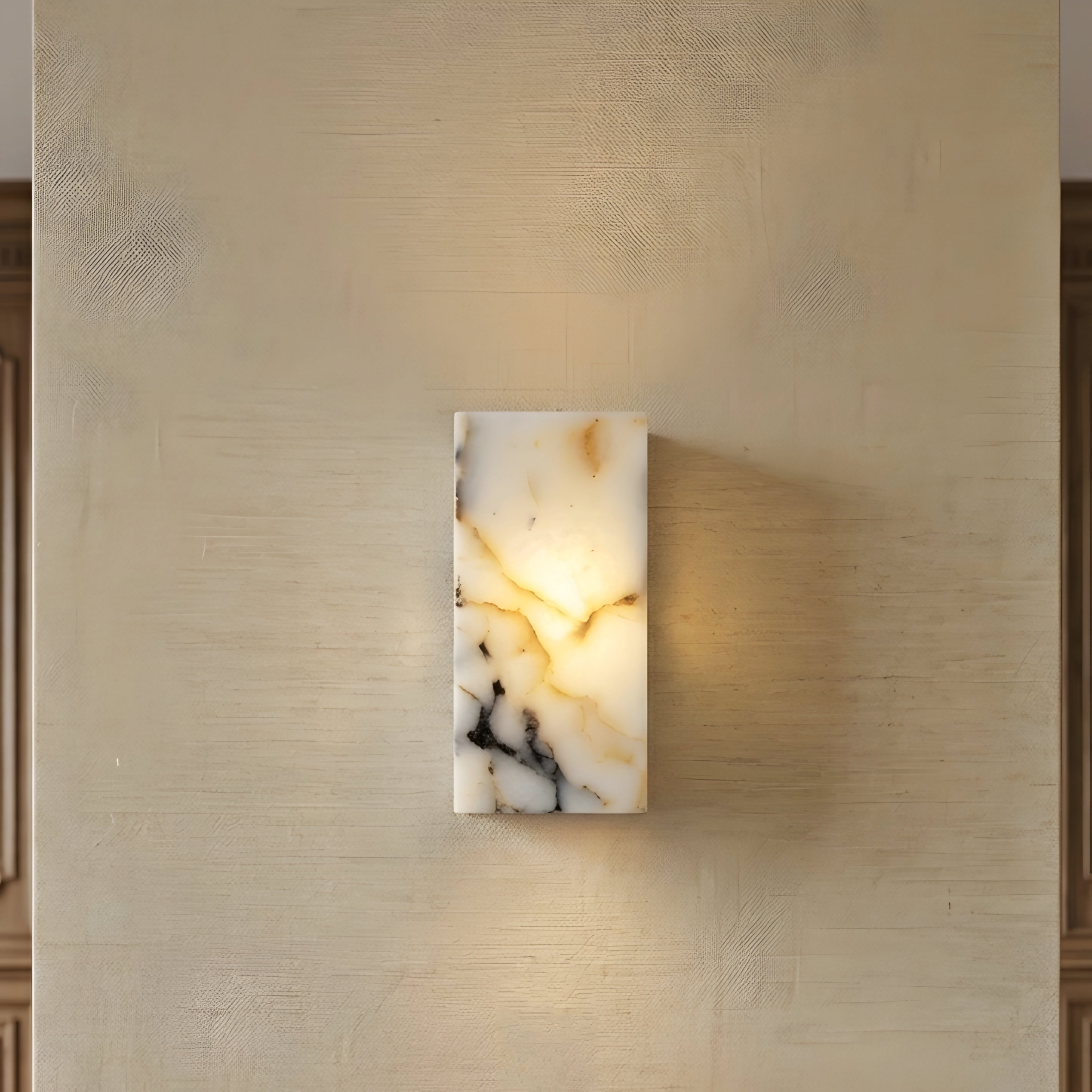 Marvene Marble Wall Sconce – Natural Stone LED Decorative Lighting Living Room Bedroom Hallway