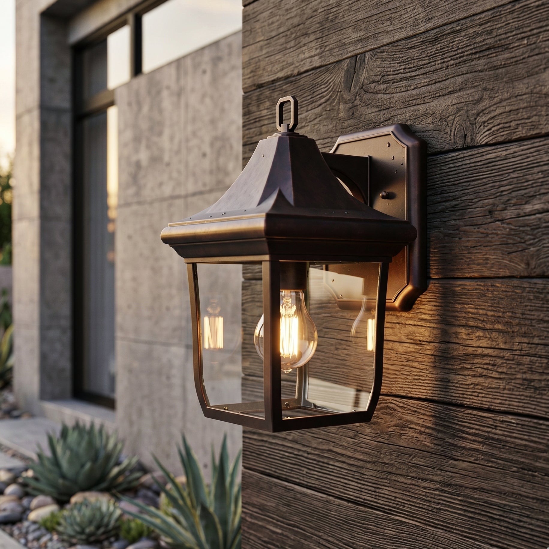 Harwick Manor Wall Sconce – Outdoor Bronze Lantern Light Porch Entryway Decorative Lighting