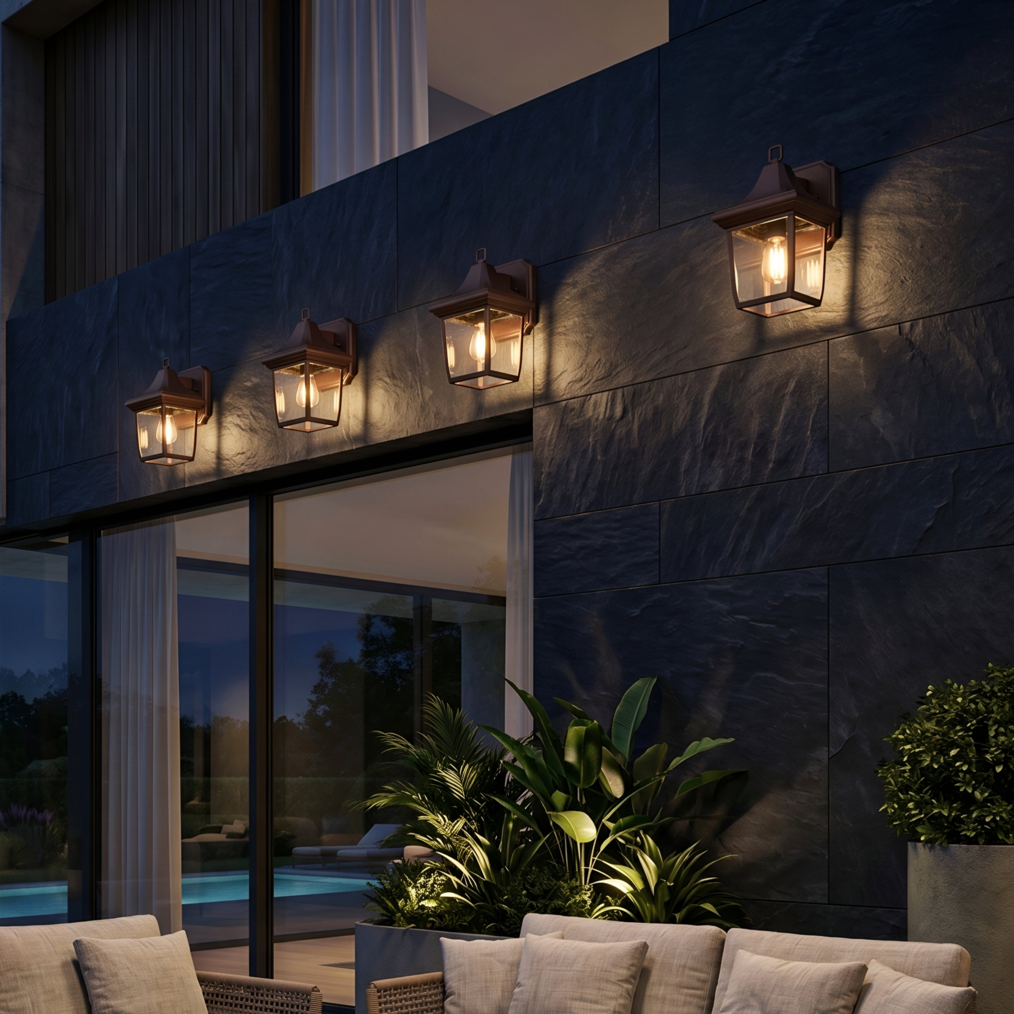 Harwick Manor Wall Sconce – Outdoor Bronze Lantern Light Porch Entryway Decorative Lighting