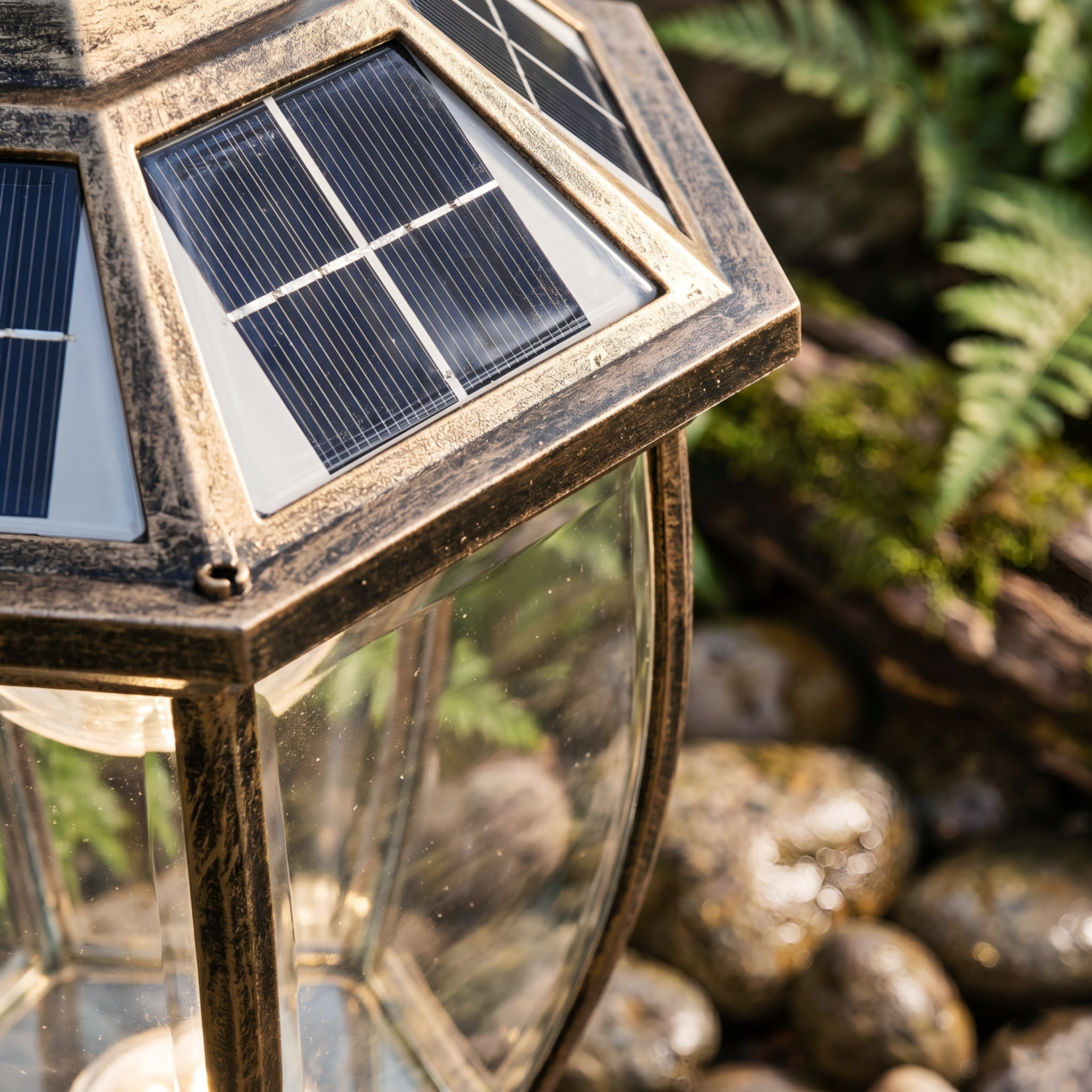 Heritance Solar Post Light – Outdoor Pillar Lantern Bronze Decorative Solar Powered Driveway Garden